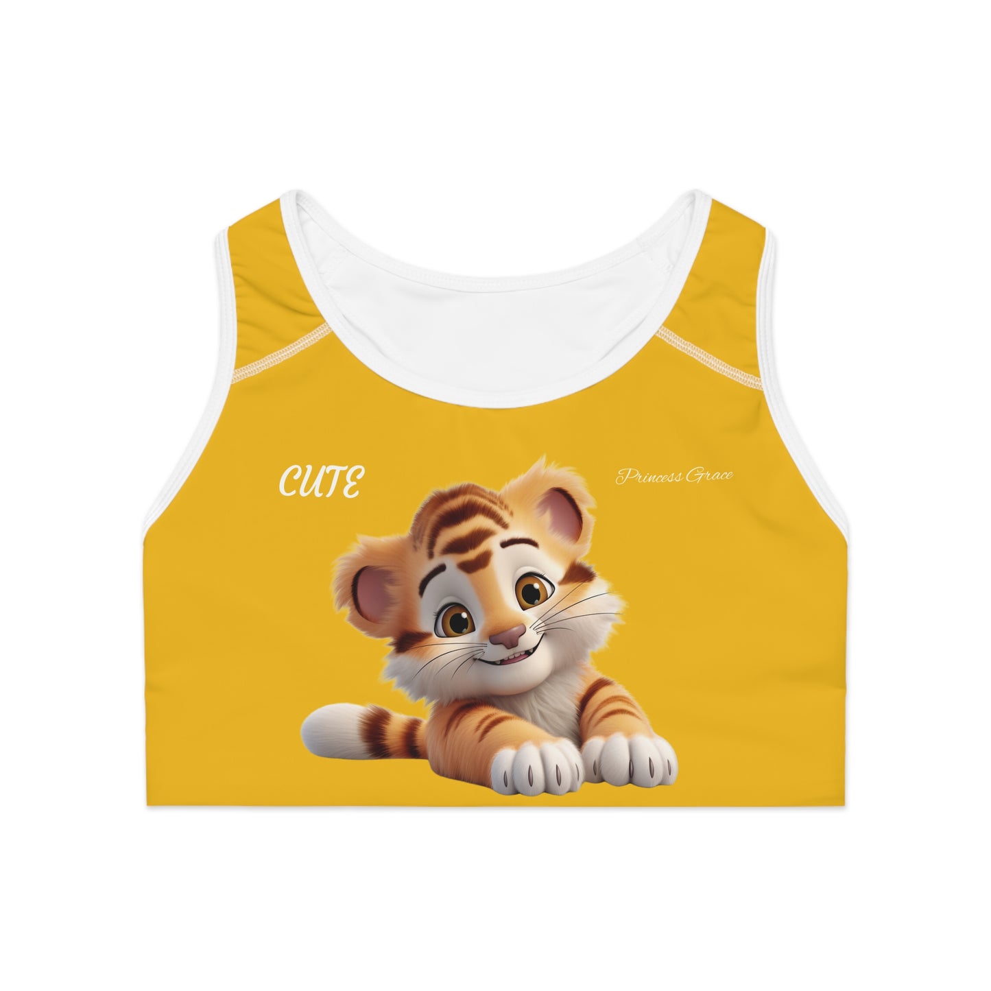 Princess Grace Cute Tiger Sports Bra Fun Workout Gear