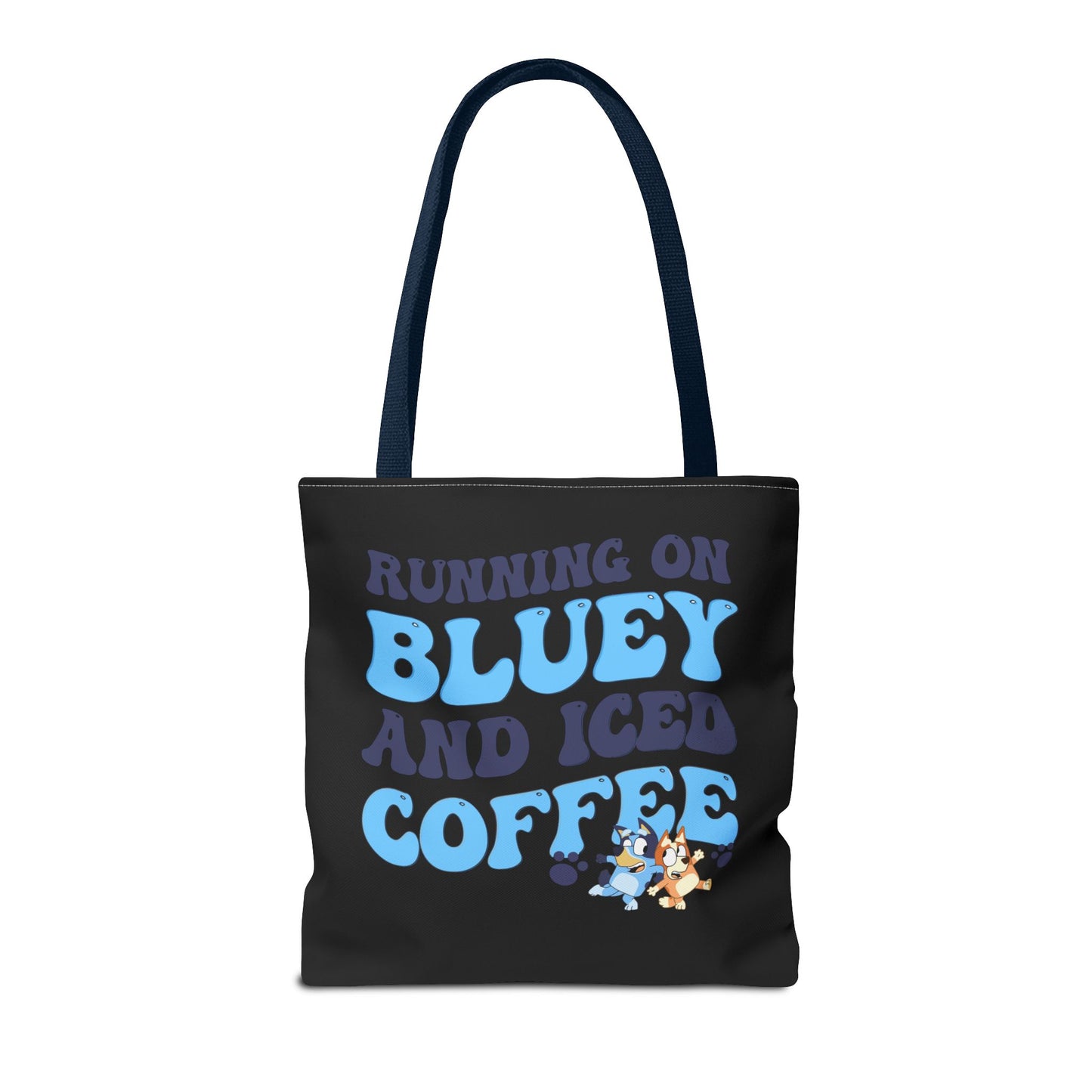 Princess Grace Running on Bluey and Iced Coffee Tote Bag Fun & Functional for Moms and Kids
