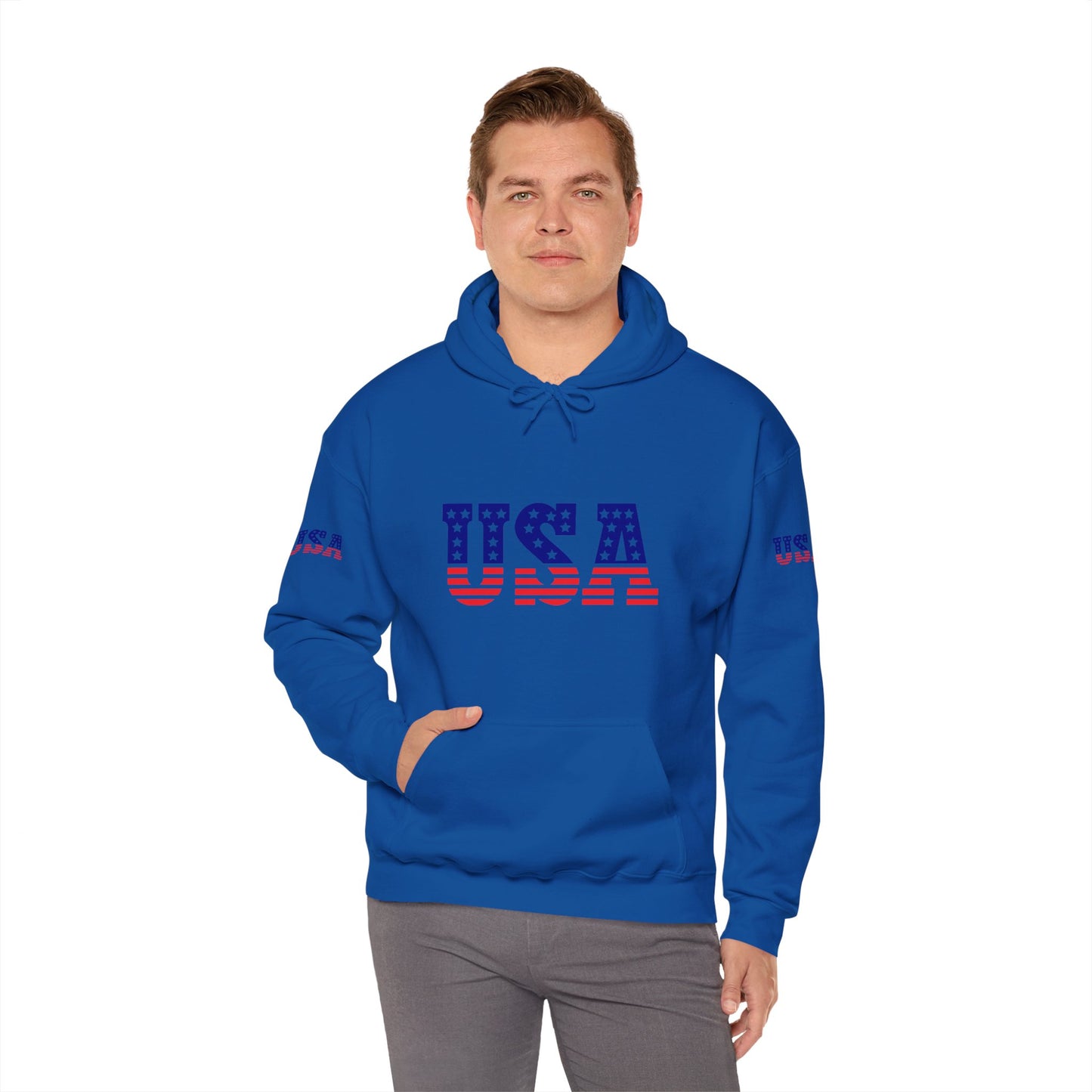 Princess Grace USA Proud Unisex Heavy Blend Hooded Sweatshirt Patriotic Eagle Design