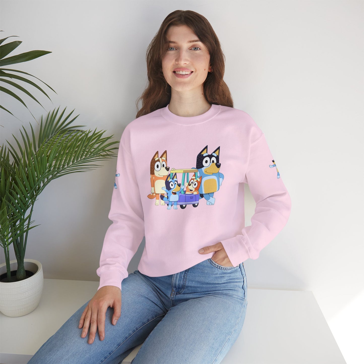 Princess Grace Bluey Cozy Cartoon Crewneck Sweatshirt for Kids and Families Perfect for Playtime and Pajama Days