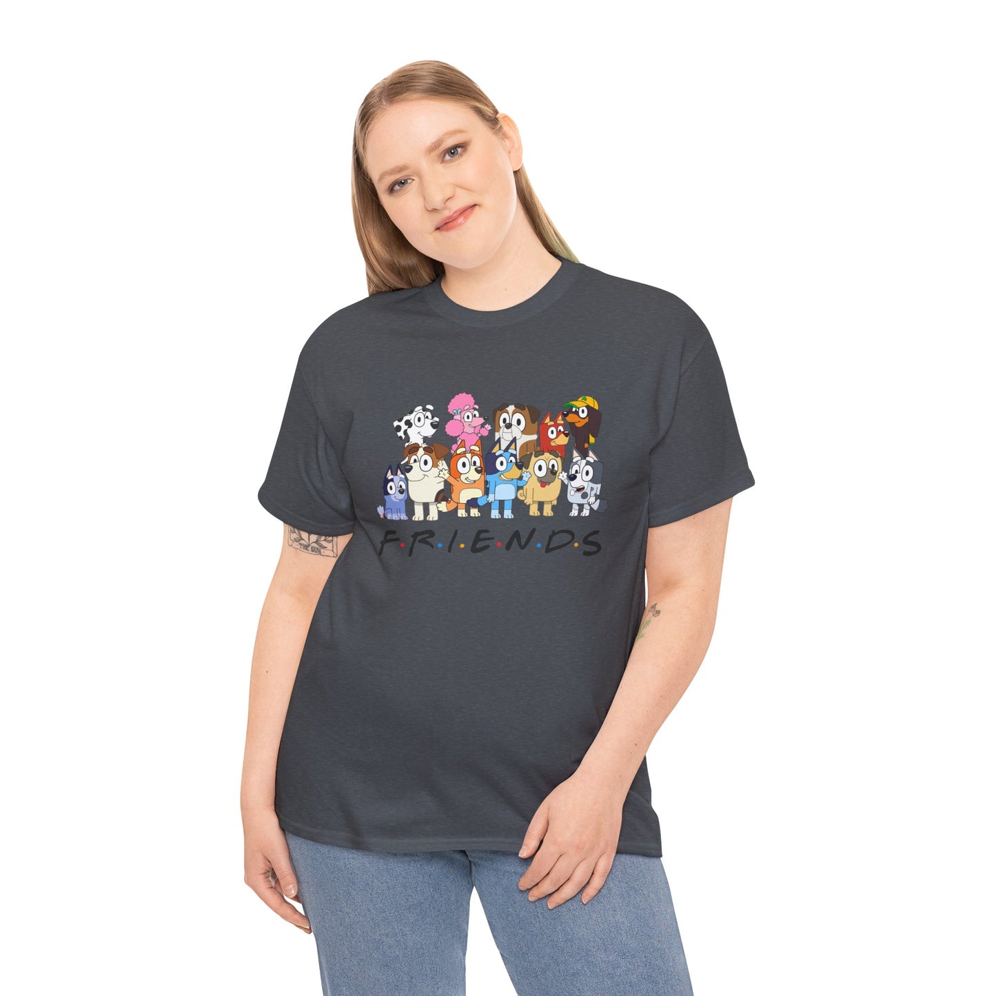 Princess Grace Bluey Friends Cartoon Unisex Heavy Cotton Tee Fun & Playful Design