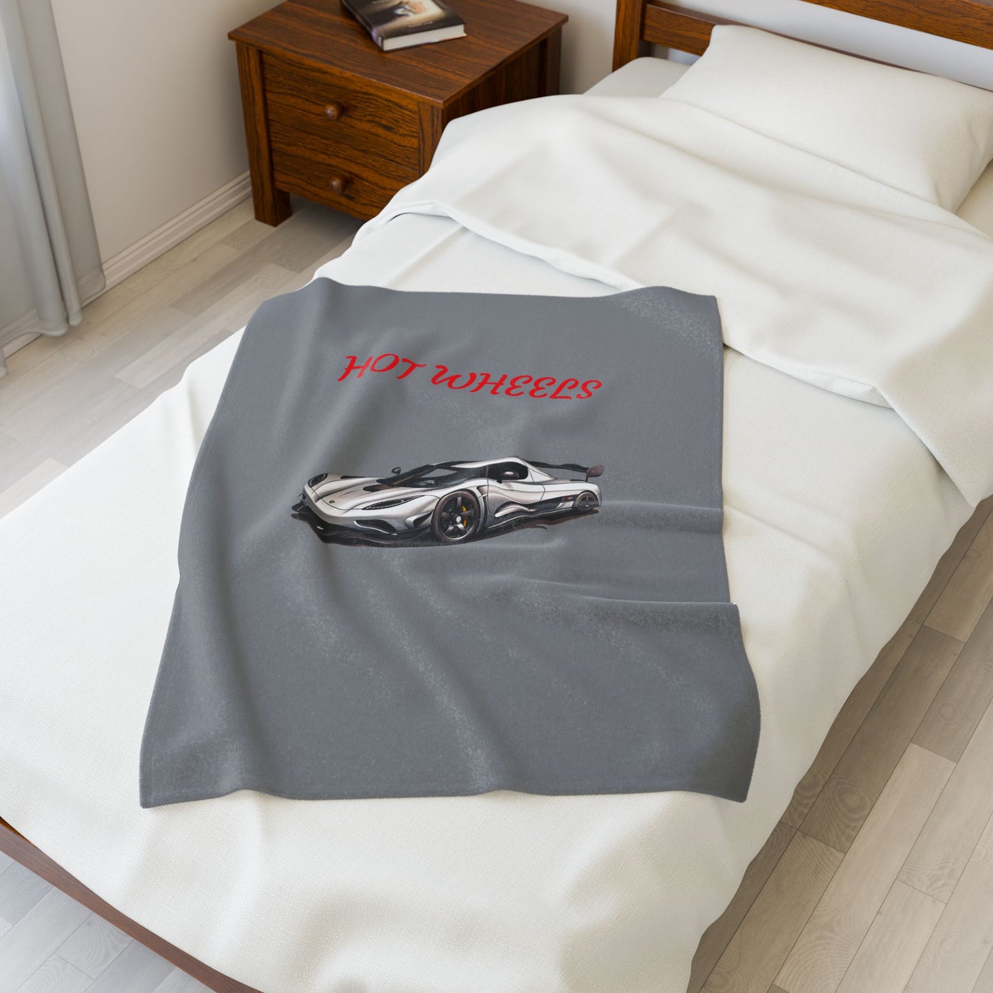 Princess Grace Hot Wheels Velveteen Plush Blanket Soft & Cozy Car Themed Throw for Kids and Car Enthusiasts