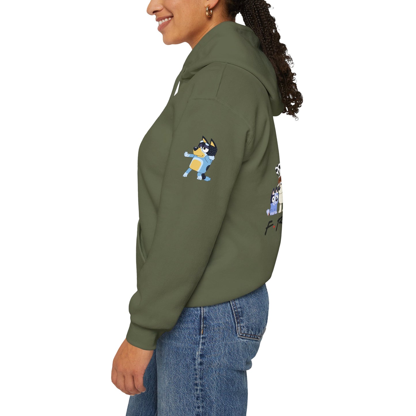 Princess Grace Bluey Unisex Heavy Blend Hooded Sweatshirt 'Friends' Cartoon Design