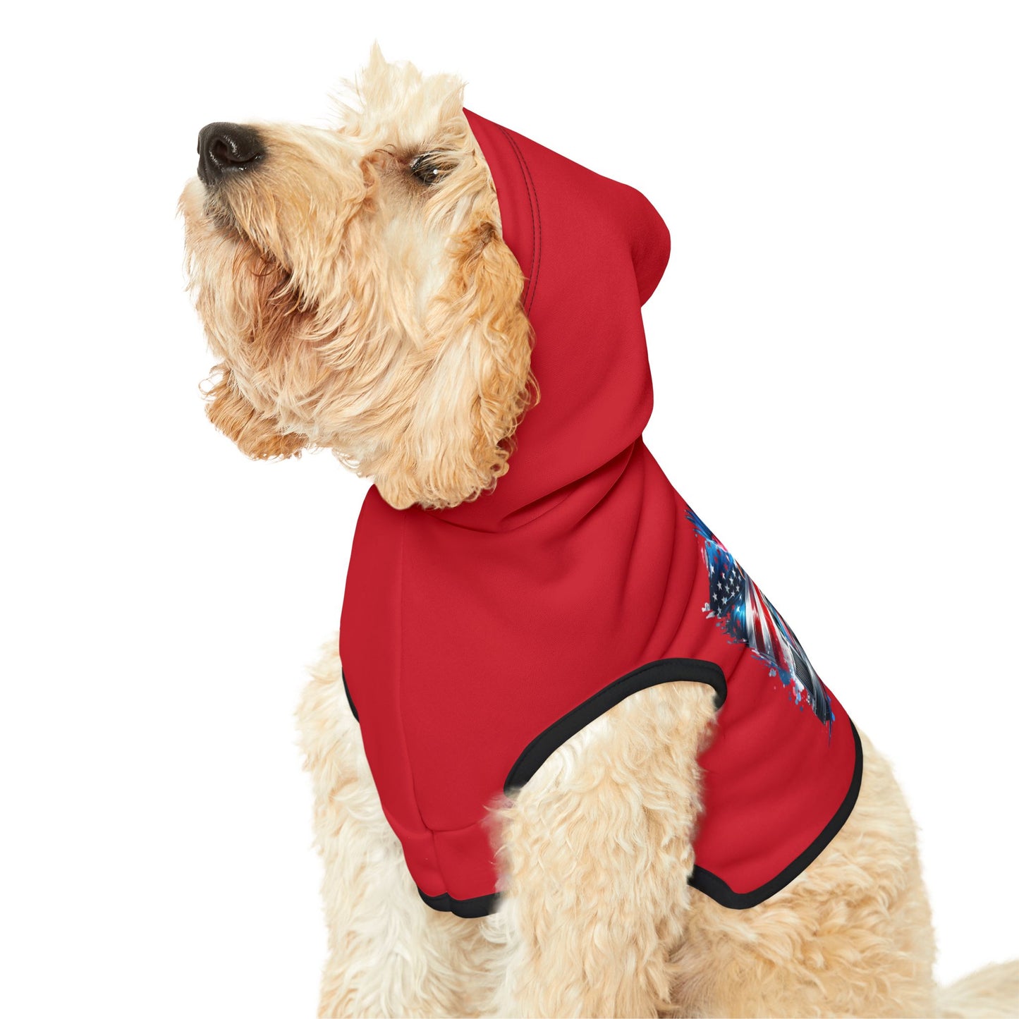 Princess Grace Patriotic Pet Hoodie with Truck and Eagle Design
