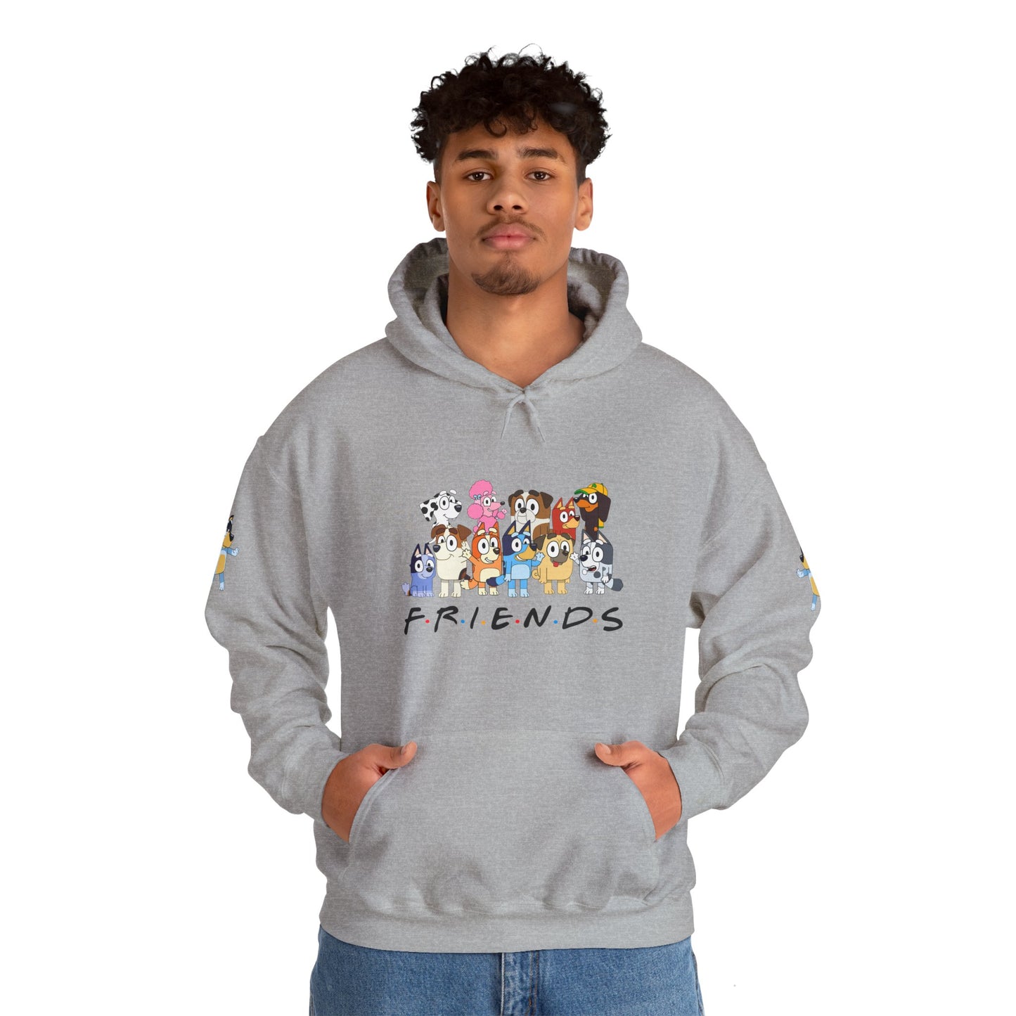 Princess Grace Bluey Unisex Heavy Blend Hooded Sweatshirt 'Friends' Cartoon Design