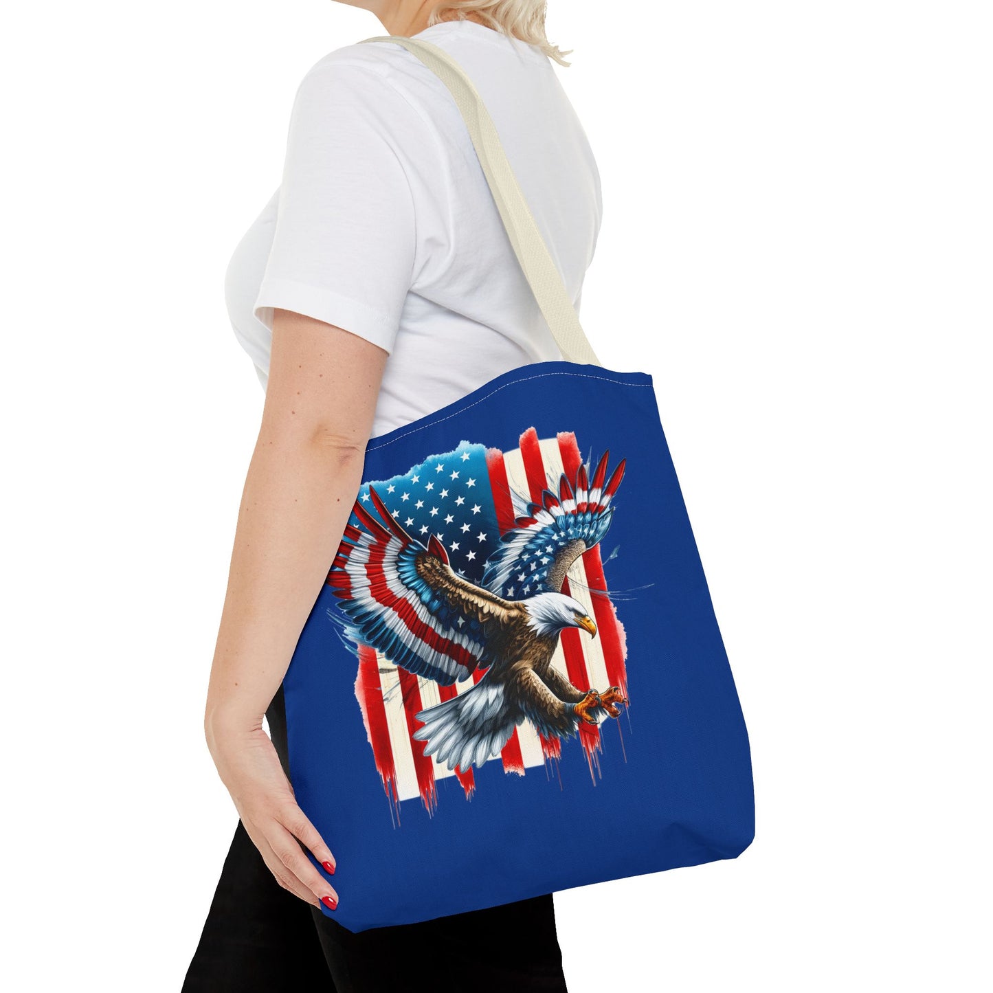 Princess Grace Patriotic Eagle Tote Bag American Flag Design