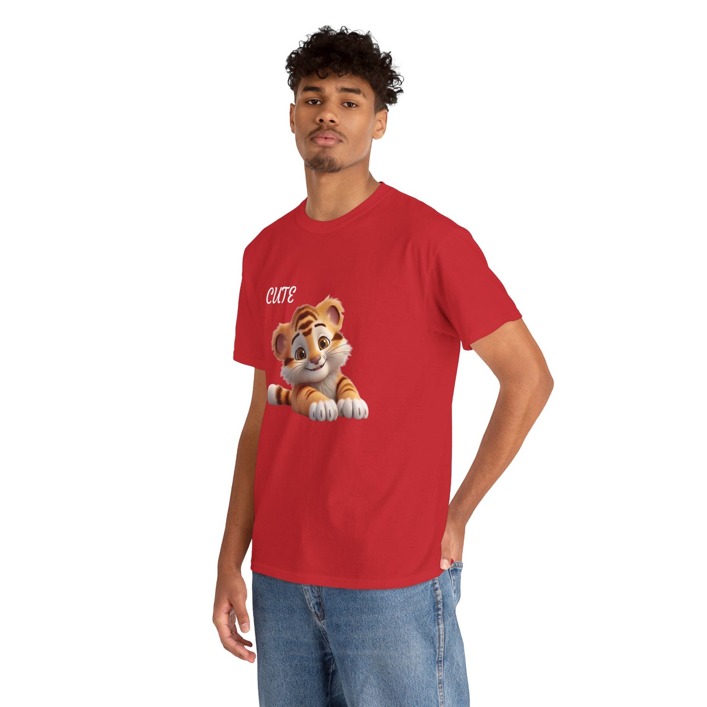Princess Grace Cute Tiger Graphic Unisex Heavy Cotton Tee Perfect for Animal Lovers