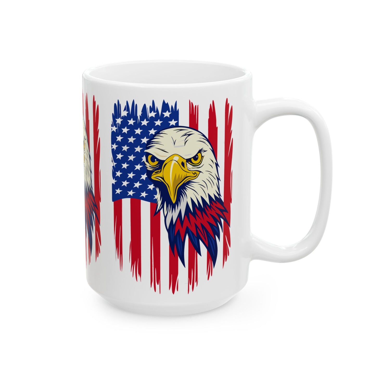 Princess Grace Patriotic Eagle Ceramic Mug 11oz & 15oz Ideal for Independence Day & Veteran's Day