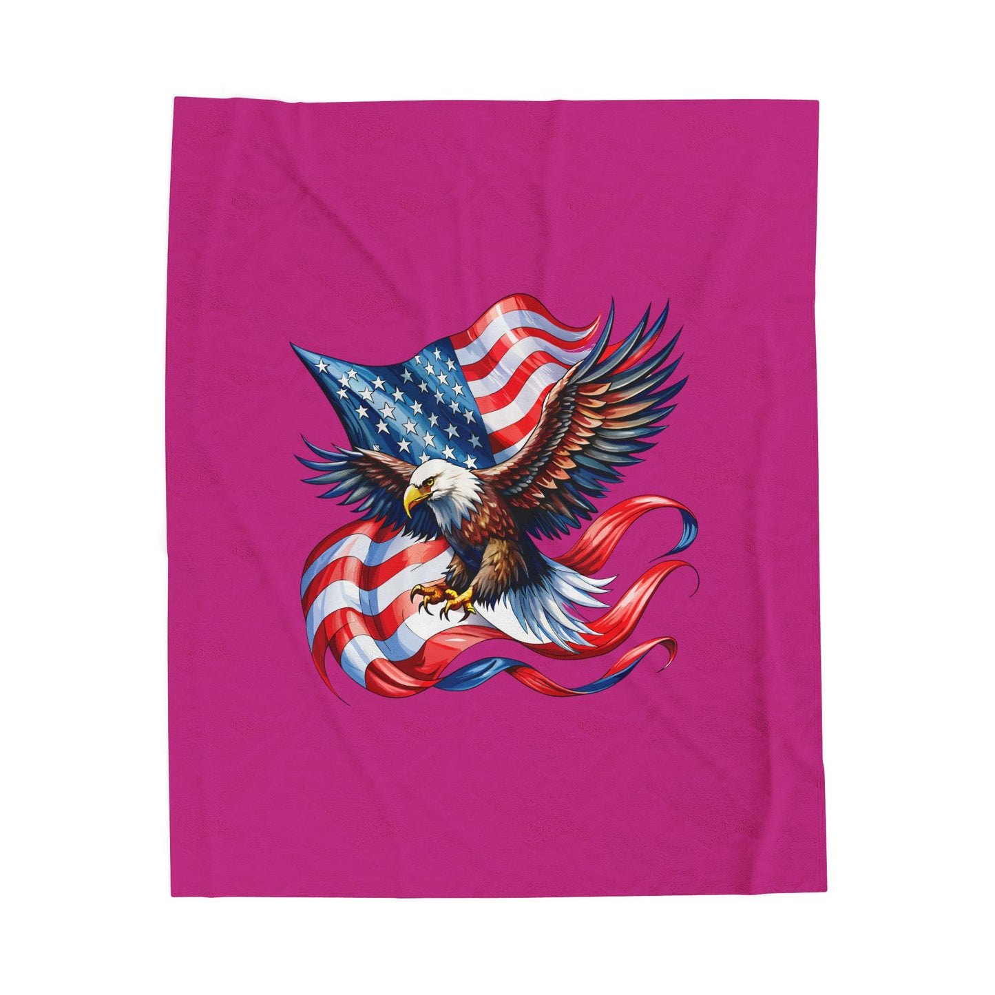 Princess Grace Patriotic Eagle Velveteen Plush Blanket Soft Cozy Throw for Holidays