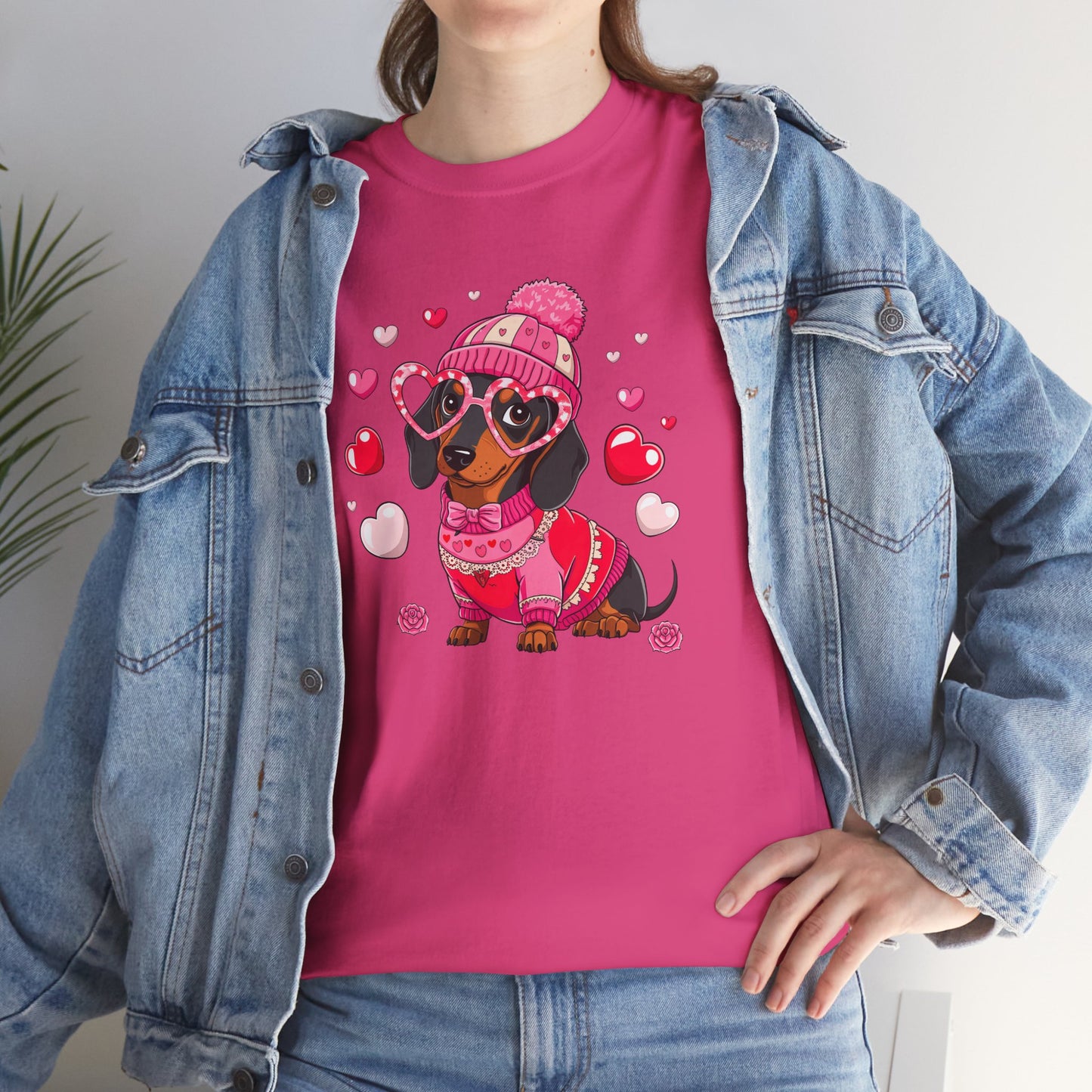 Princess Grace Cute Dachshund Love Graphic Tee Unisex Heavy Cotton Tee