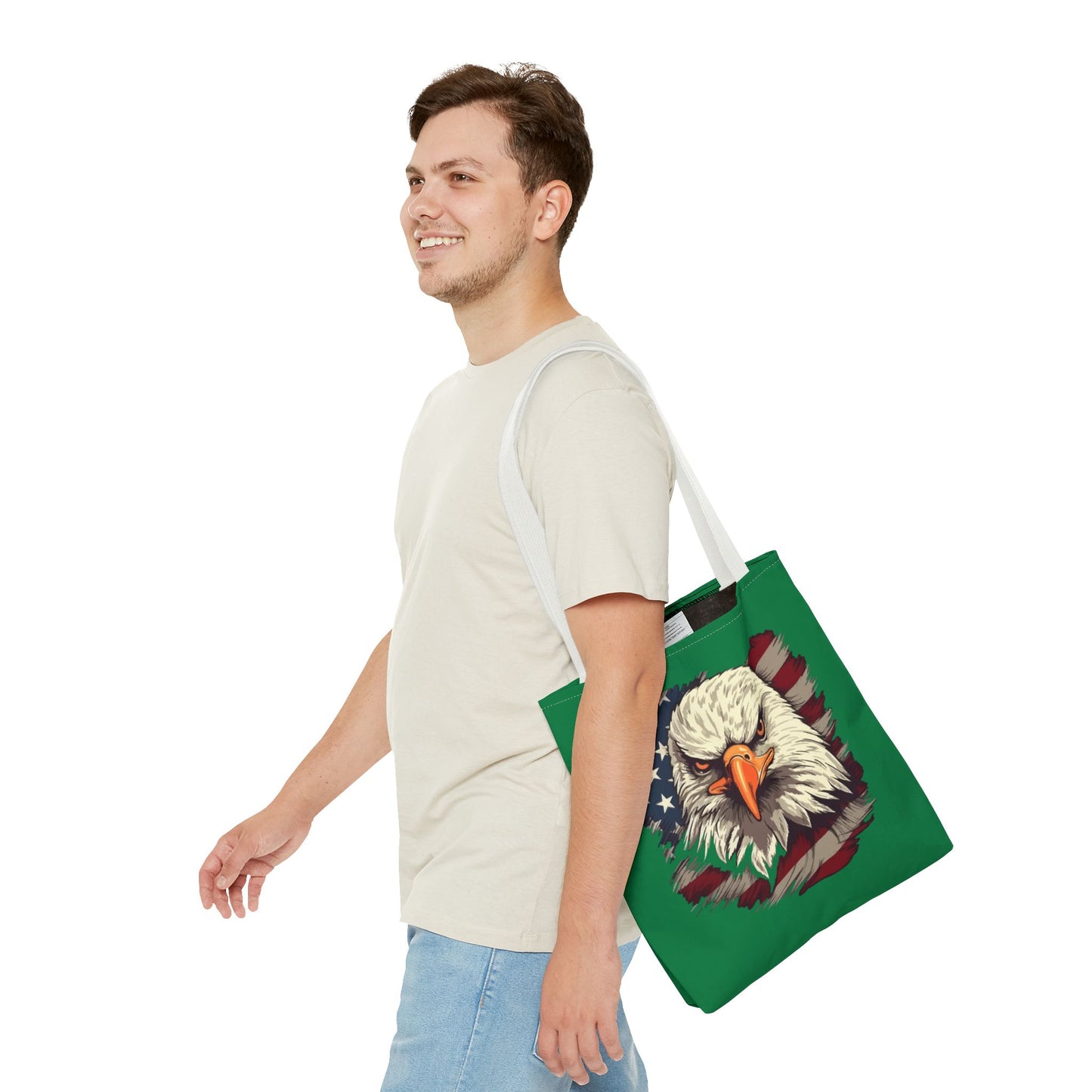Patriotic Eagle Tote Bag American Flag Design