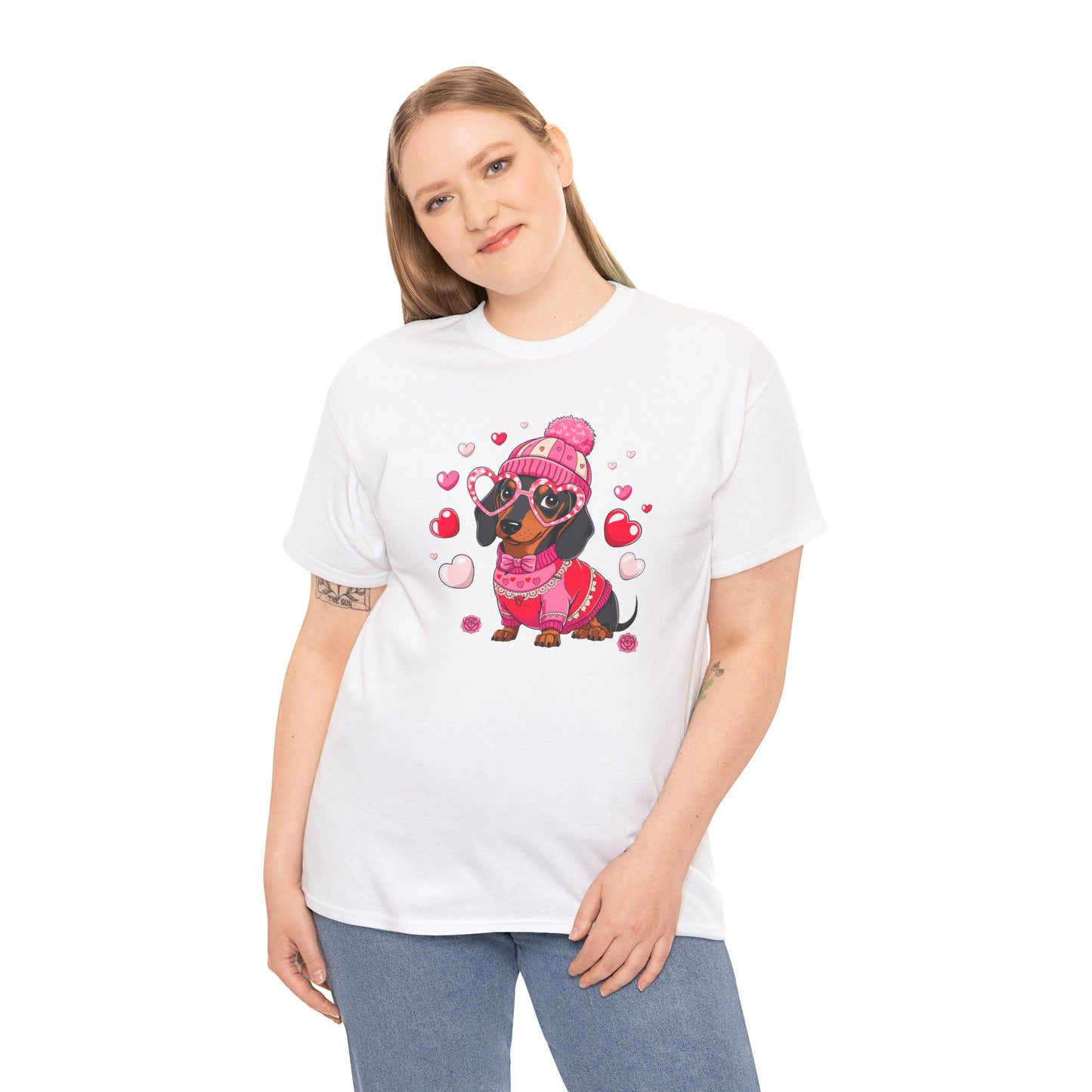 Princess Grace Cute Dachshund Love Graphic Tee Unisex Heavy Cotton Tee