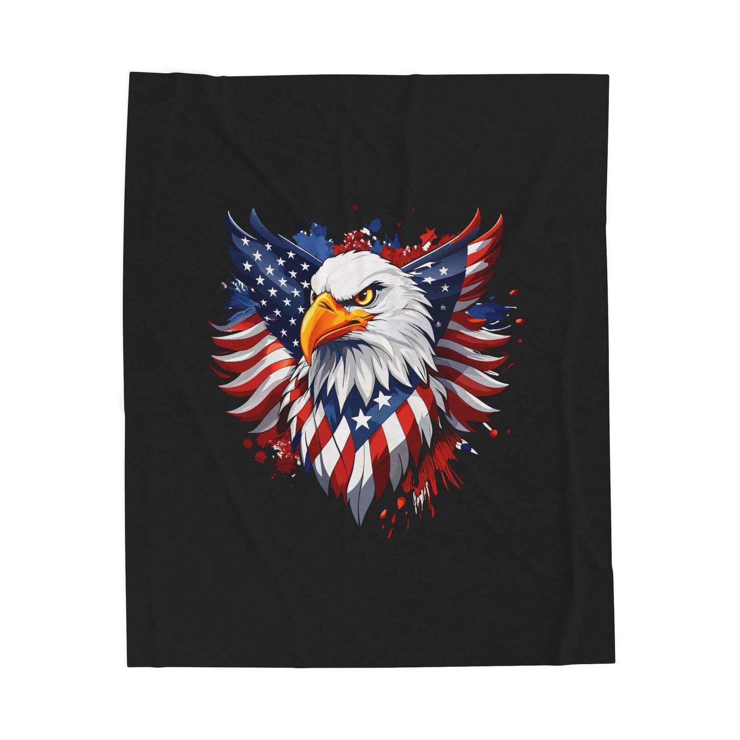 Princess Grace Patriotic Eagle Velveteen Plush Blanket Cozy American Flag Throw for Independence Day & Celebrations