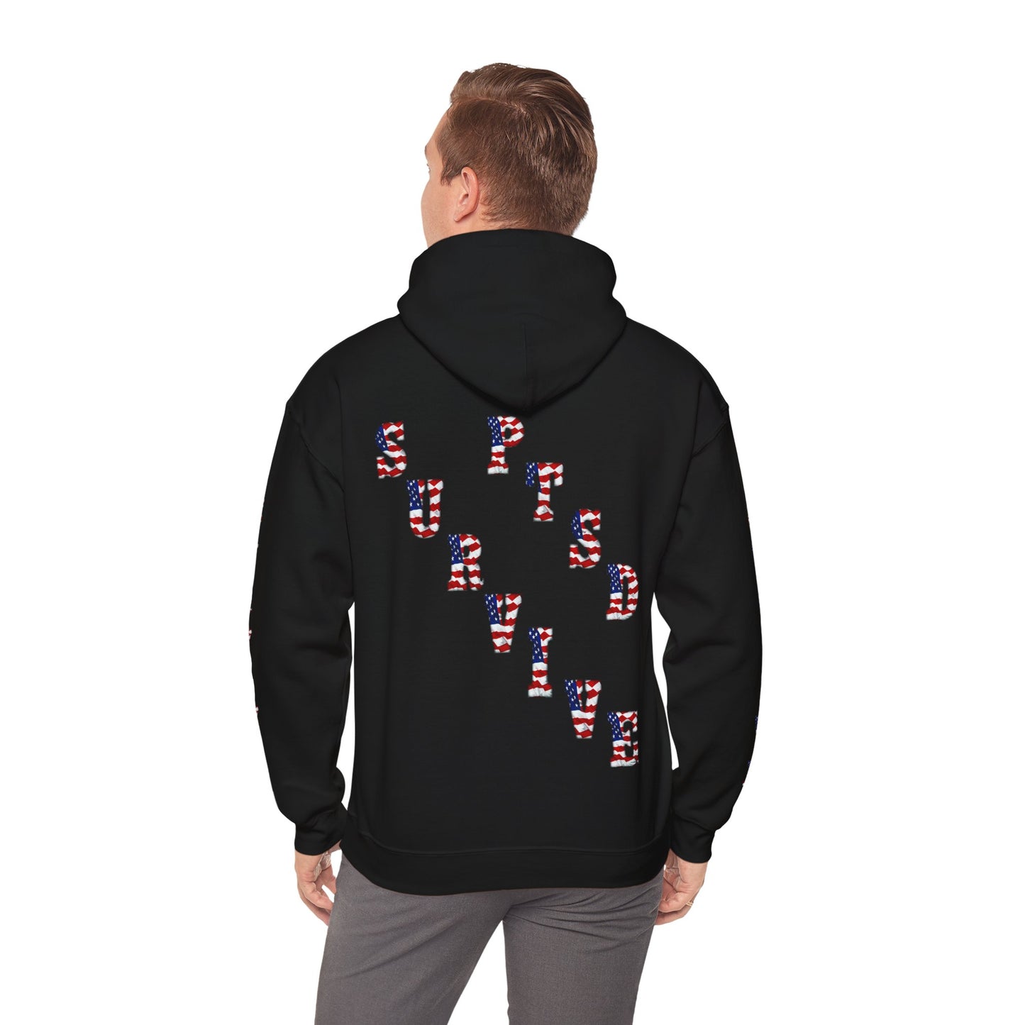 Princess Grace PTSD Awareness Unisex Heavy Blend Hoodie Support Survivors with American Flag Design