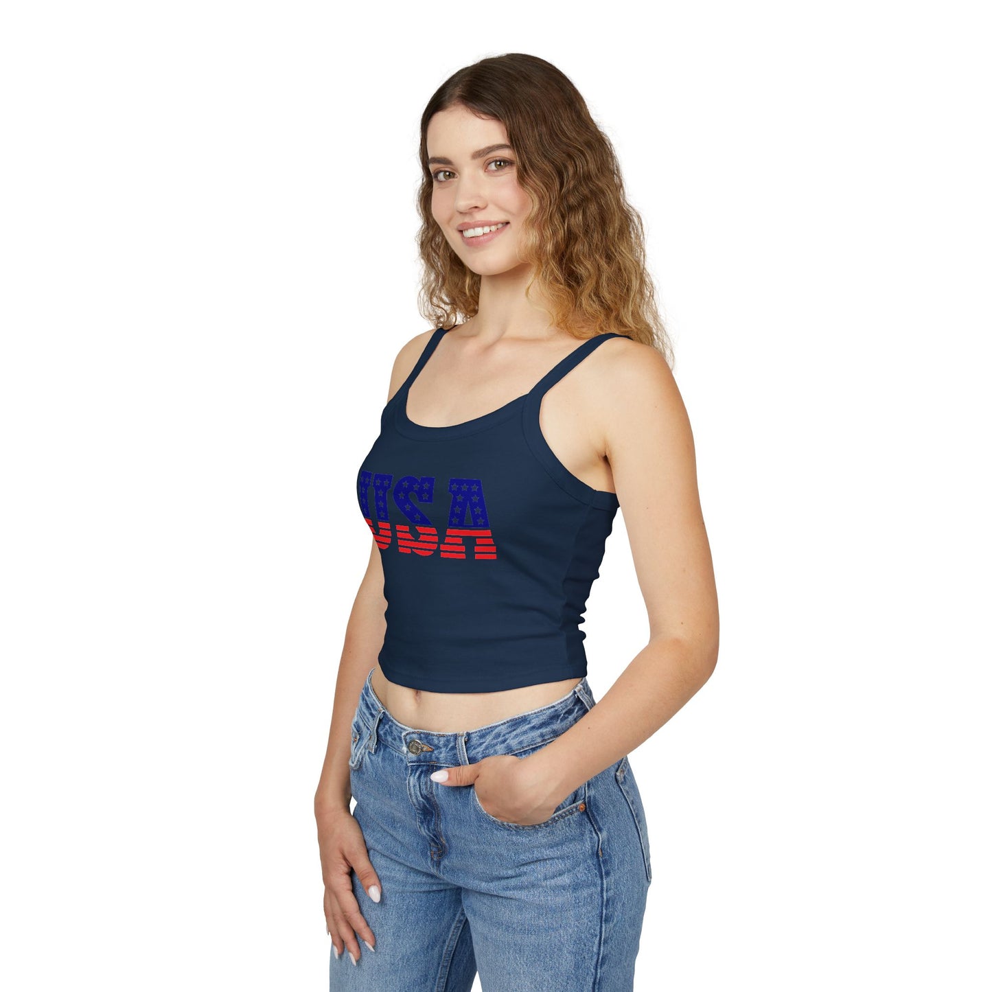 Princess Grace Stars & Stripes USA Women's Spaghetti Strap Tank Top