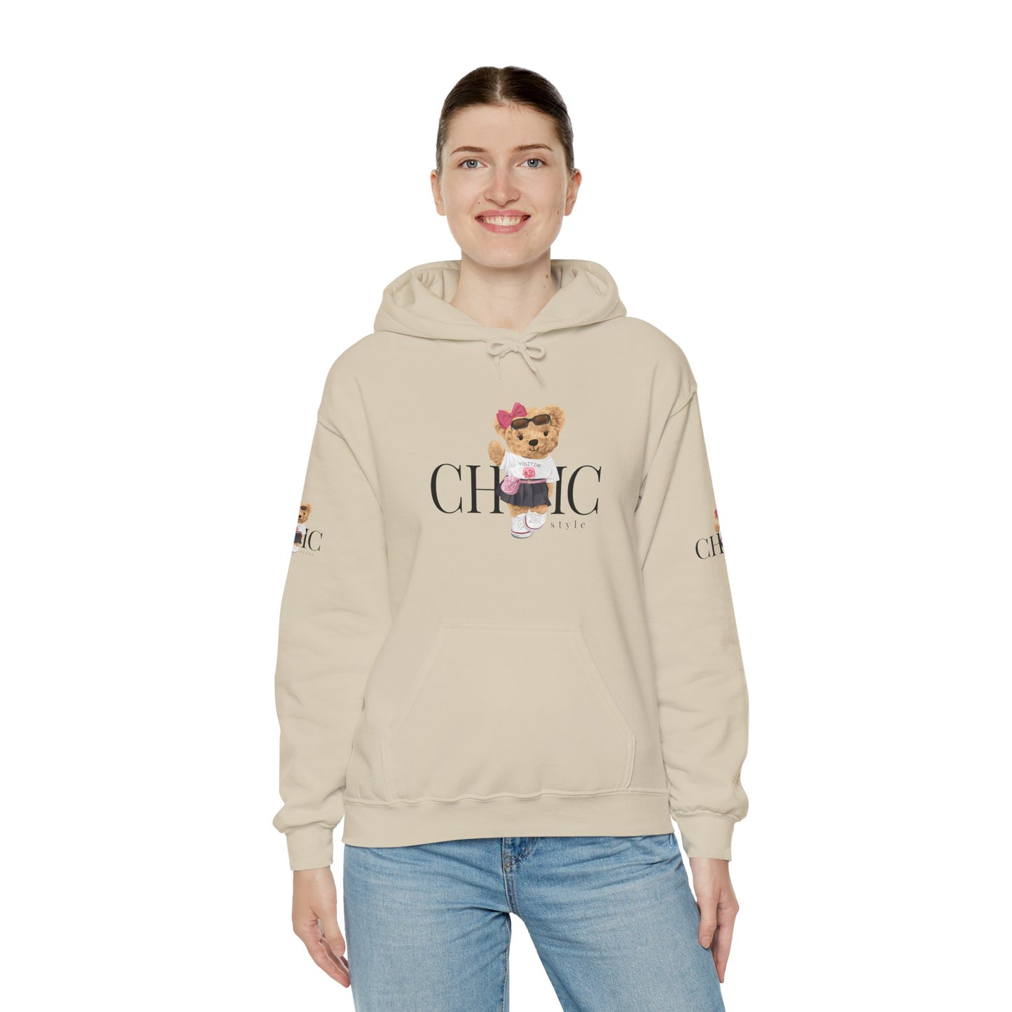 Princess Grace Chic Style Bear Unisex Hooded Sweatshirt Cute and Cozy Fashion