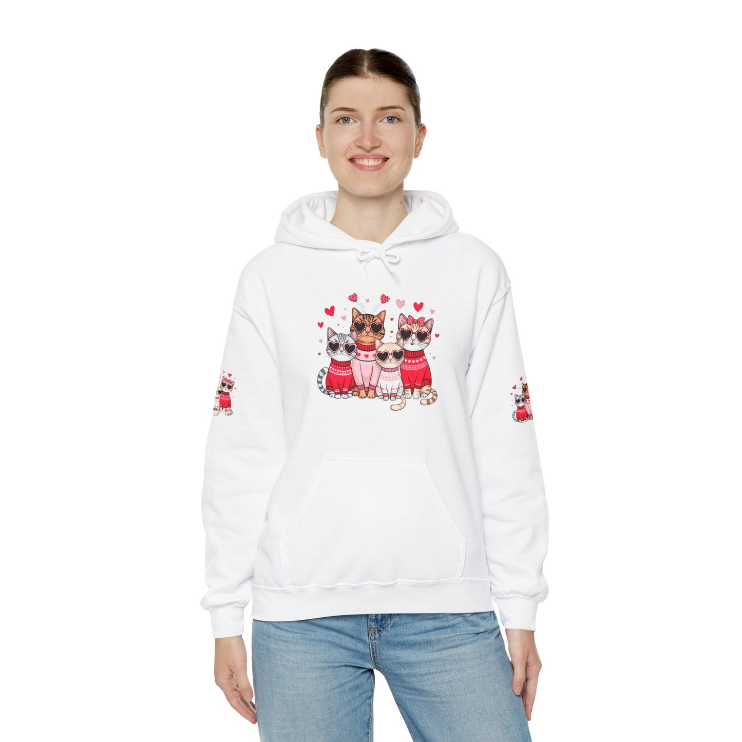 Princess Grace Cute Cat Lovers Hoodie with Heart Design