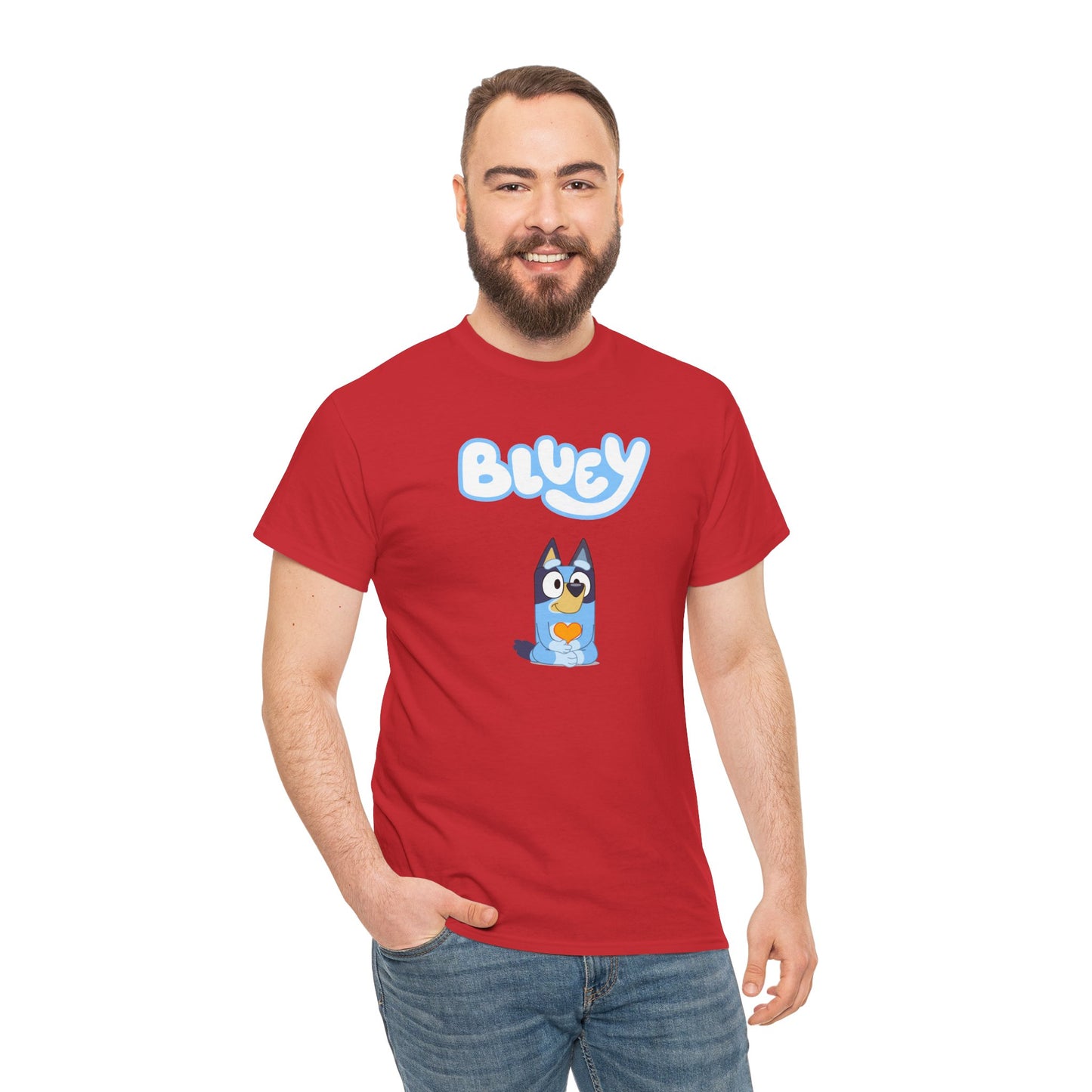 Princess Grace Bluey Unisex Heavy Cotton Tee Comfortable Cartoon T-Shirt for Kids and Adults