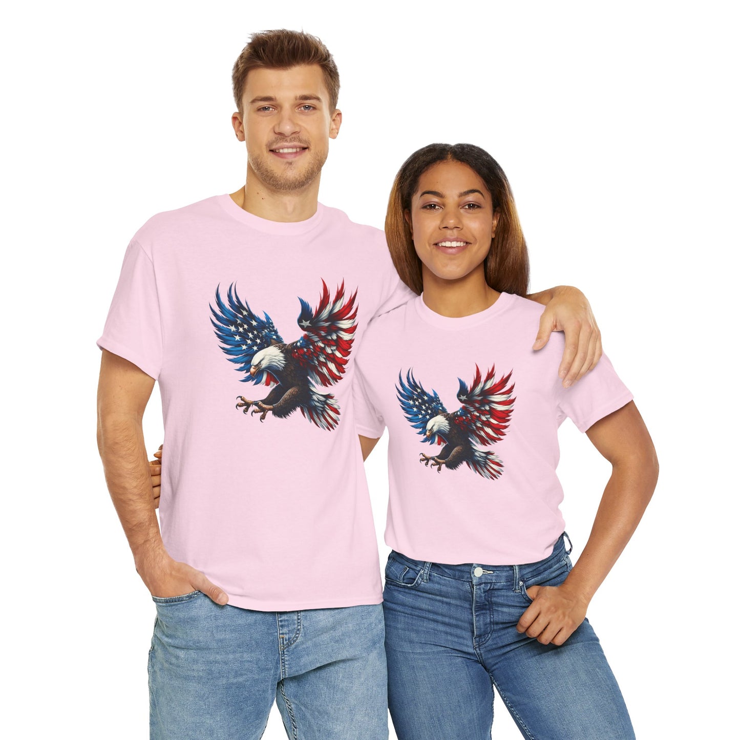 Princess Grace Patriotic Eagle Unisex Heavy Cotton Tee Bold USA Graphic Shirt