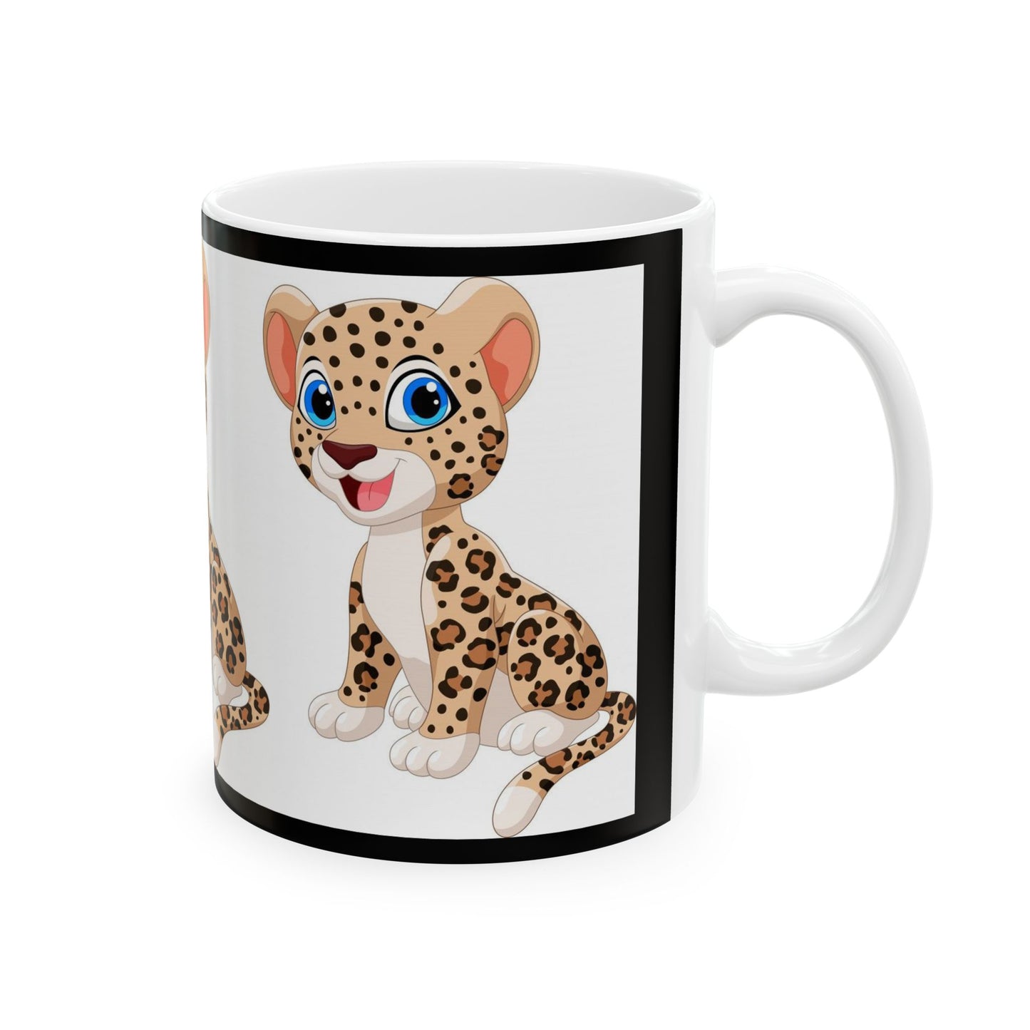 Princess Grace Cute Leopard Ceramic Mug Perfect Gift for Animal Lovers