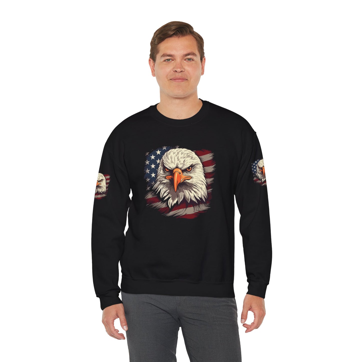 Princess Grace Patriotic Eagle Crewneck Sweatshirt Unisex Heavy Blend
