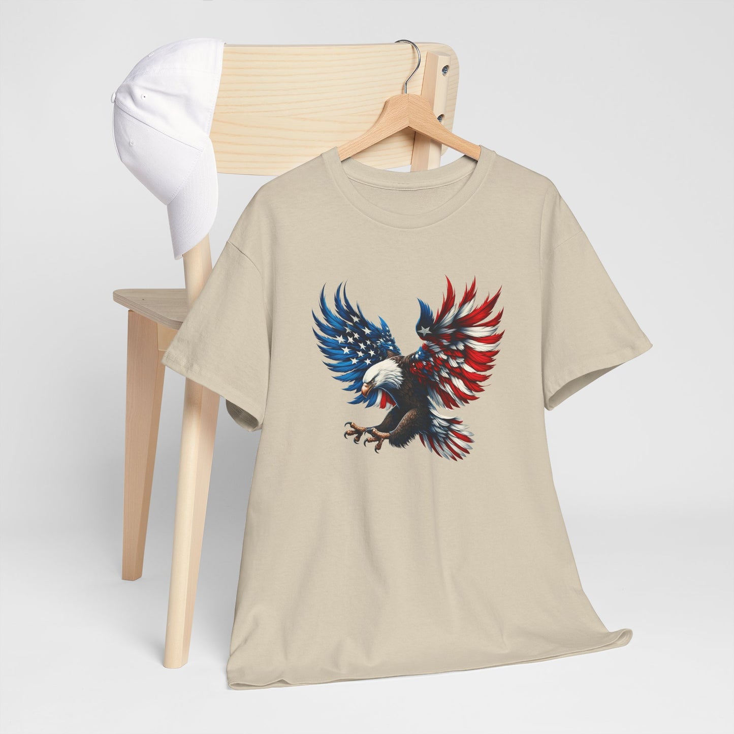 Princess Grace Patriotic Eagle Unisex Heavy Cotton Tee Bold USA Graphic Shirt