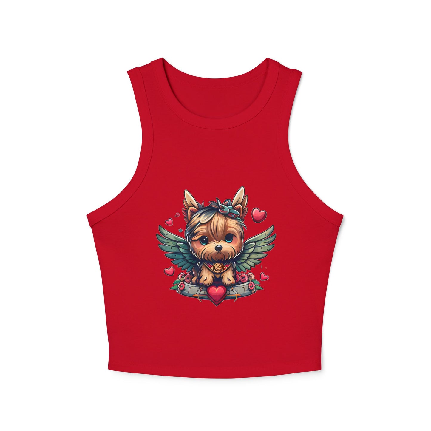 Princess Grace Cute Puppy Graphic Racerback Tank Top for Dog Lovers