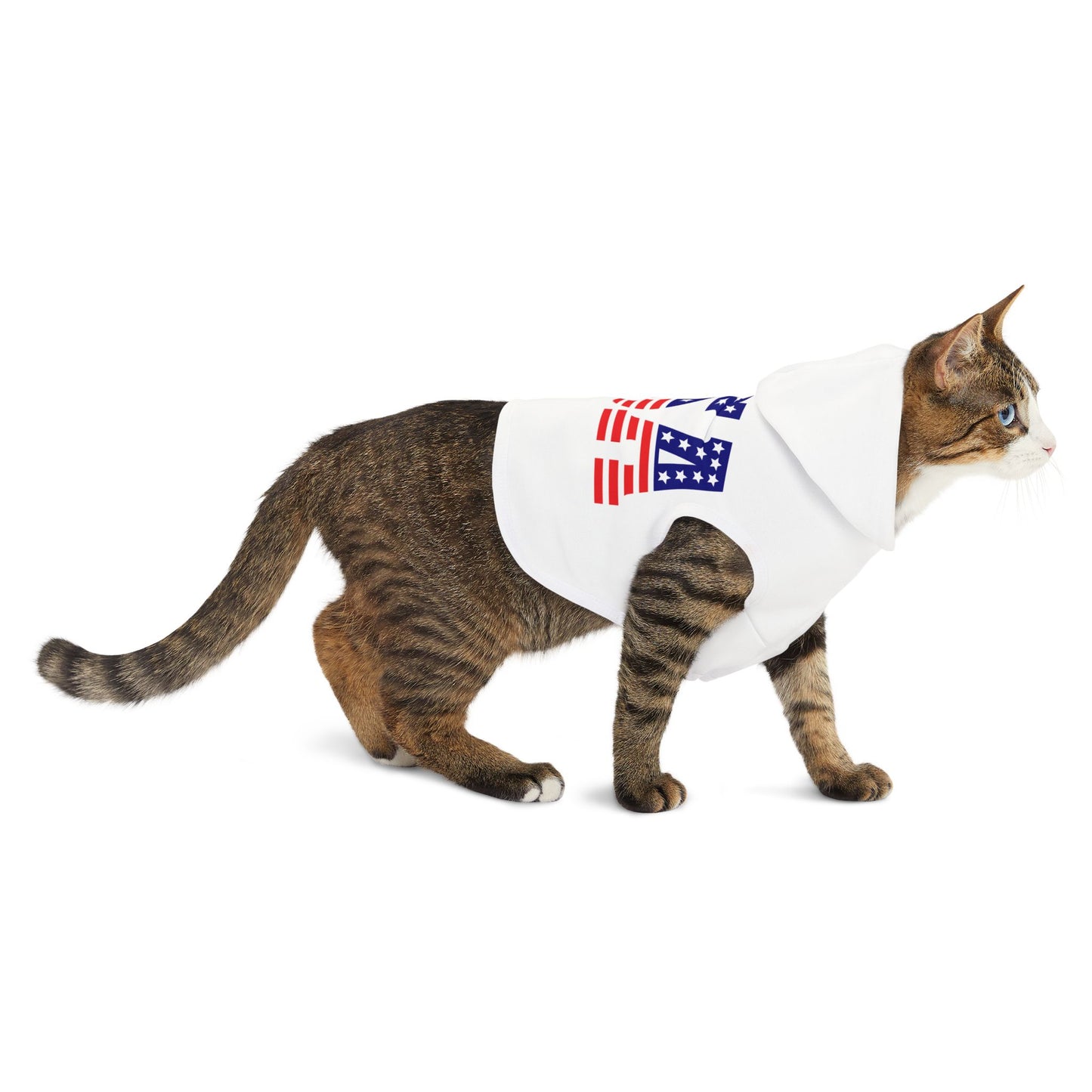 Princess Grace USA Flag Pet Hoodie Cozy Dog Apparel for Patriotic Pets