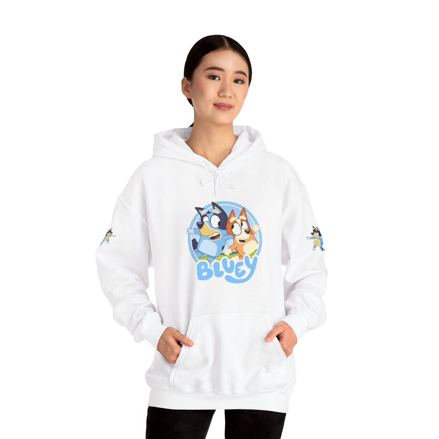 Princess Grace Bluey Unisex Heavy Blend Hoodie Cozy Cartoon Sweatshirt for Kids & Adults