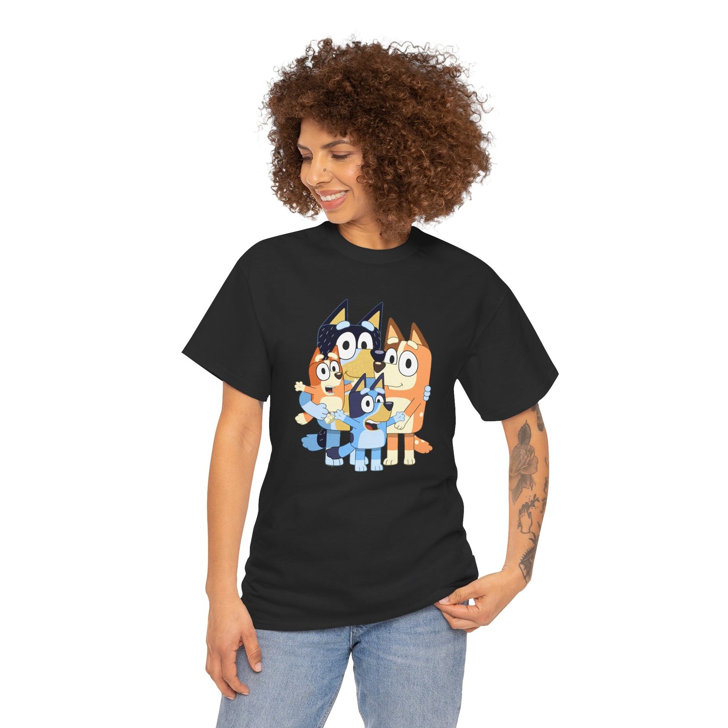 Princess Grace Bluey Family Unisex Heavy Cotton Tee Fun and Stylish for Kids and Adults