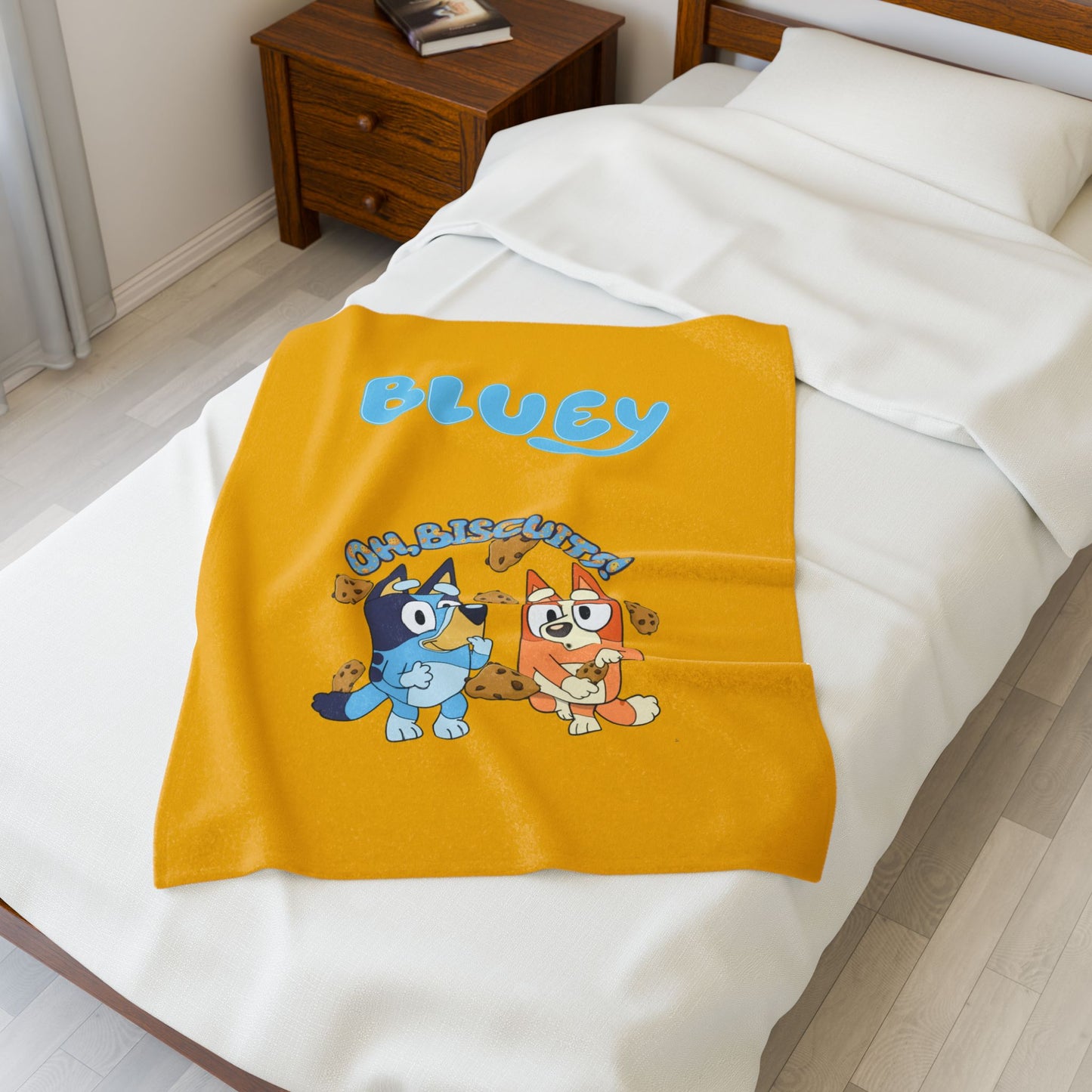 Princess Grace Bluey Velveteen Plush Blanket Cozy Kids Throw for Snacks & Cuddles