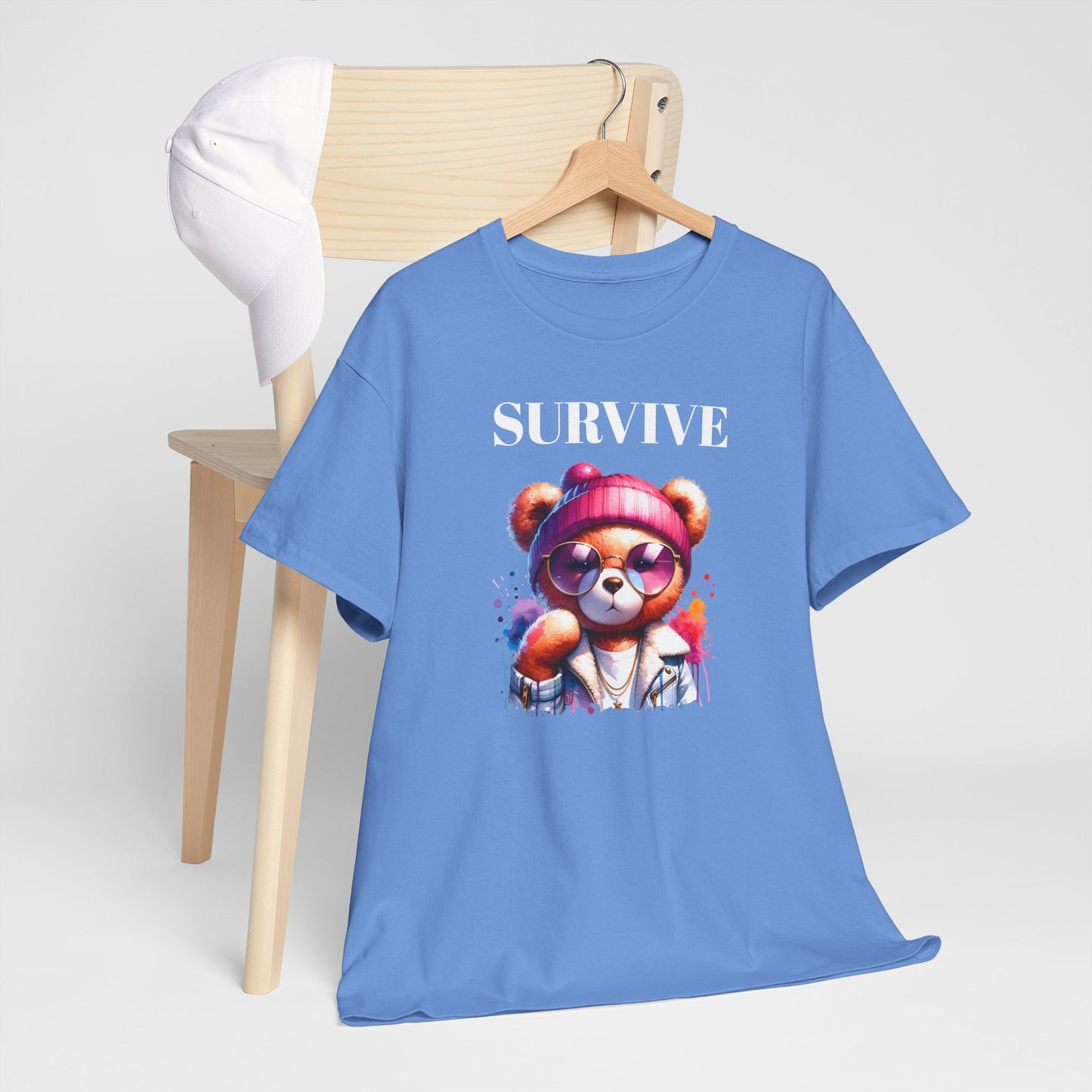 Princess Grace Survive Bear Graphic Tee Unisex Heavy Cotton T-Shirt