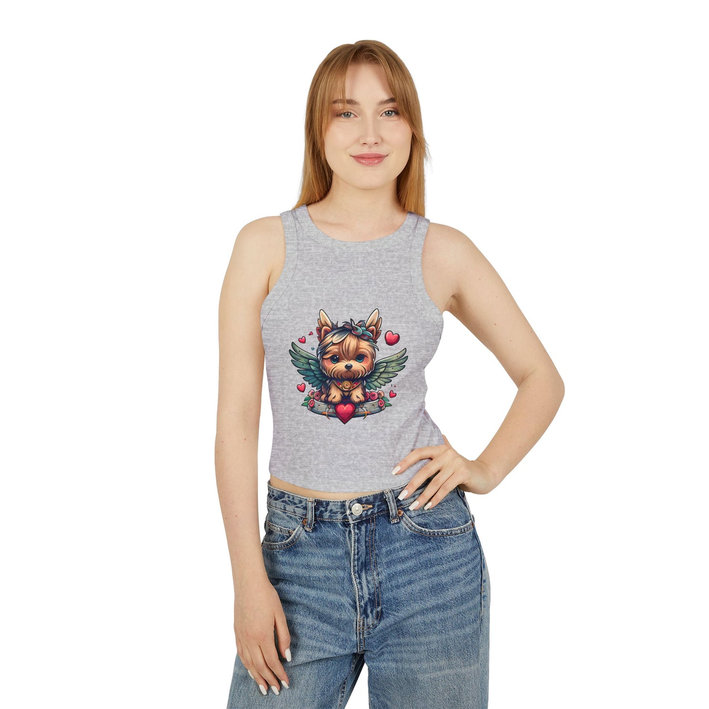 Princess Grace Cute Puppy Graphic Racerback Tank Top for Dog Lovers