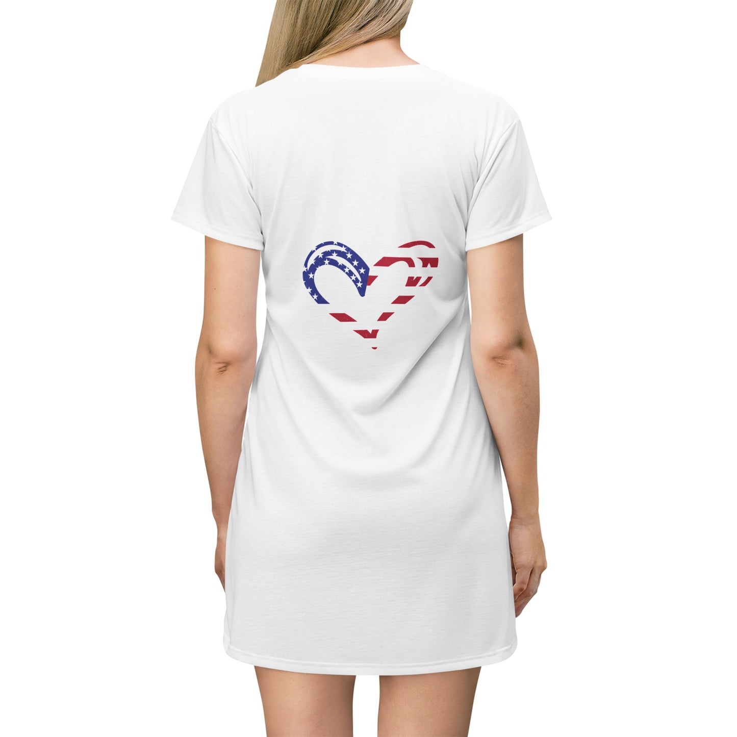 Princess Grace Patriotic Eagle T-Shirt Dress Perfect for Independence Day Celebrations