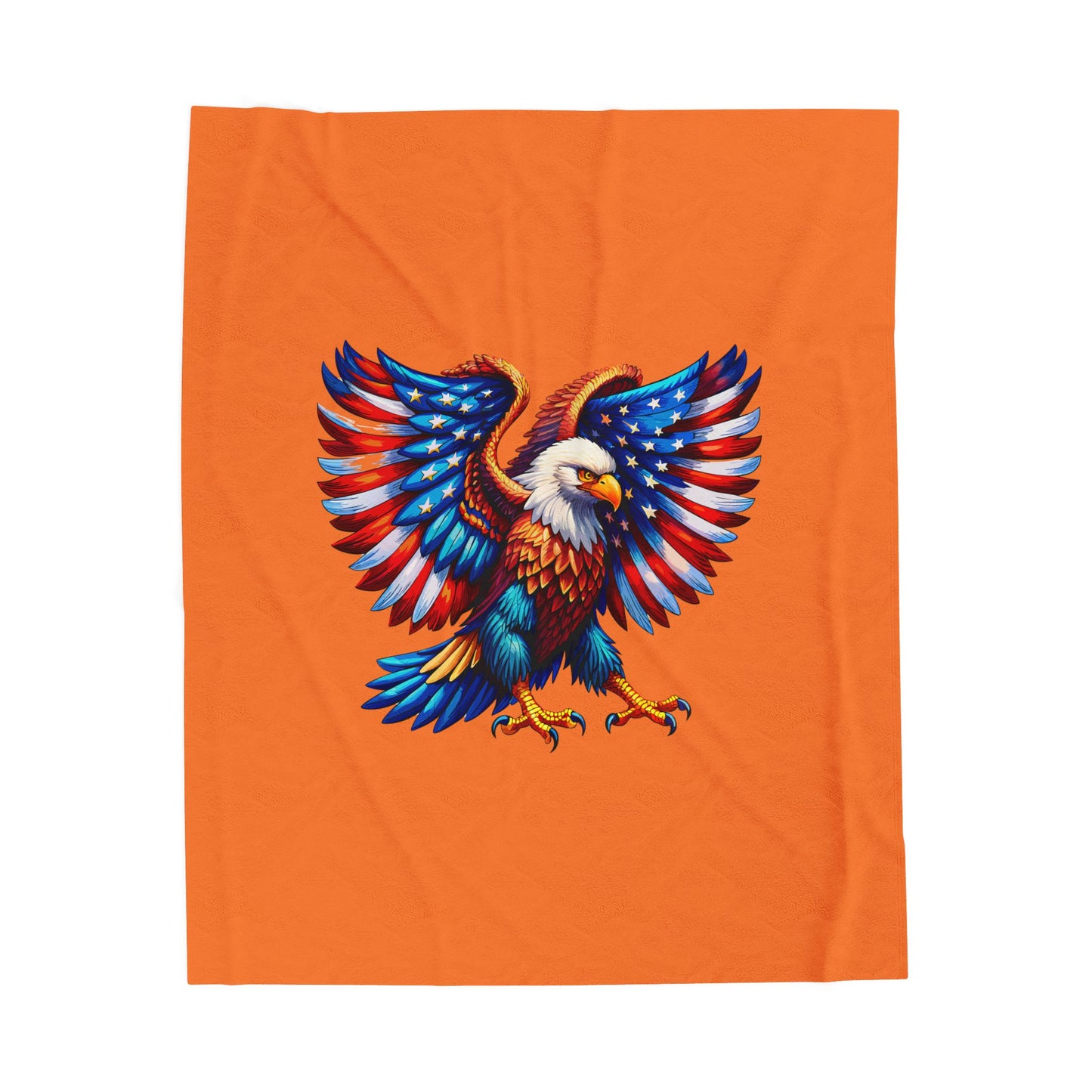 Princess Grace Patriotic Eagle Velveteen Plush Blanket Cozy American Spirit Decor