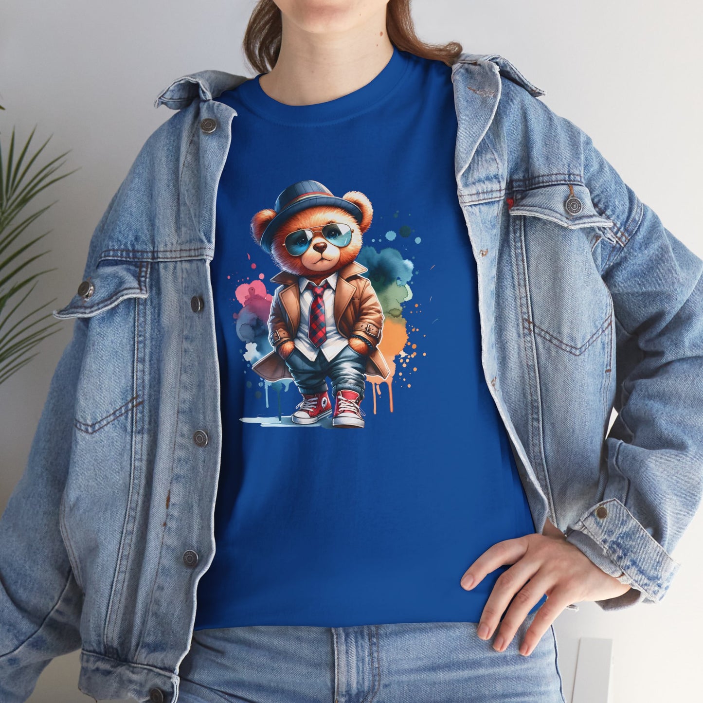 Princess Grace Stylish Bear Illustration Unisex Heavy Cotton Tee Trendy and Fun T-Shirt