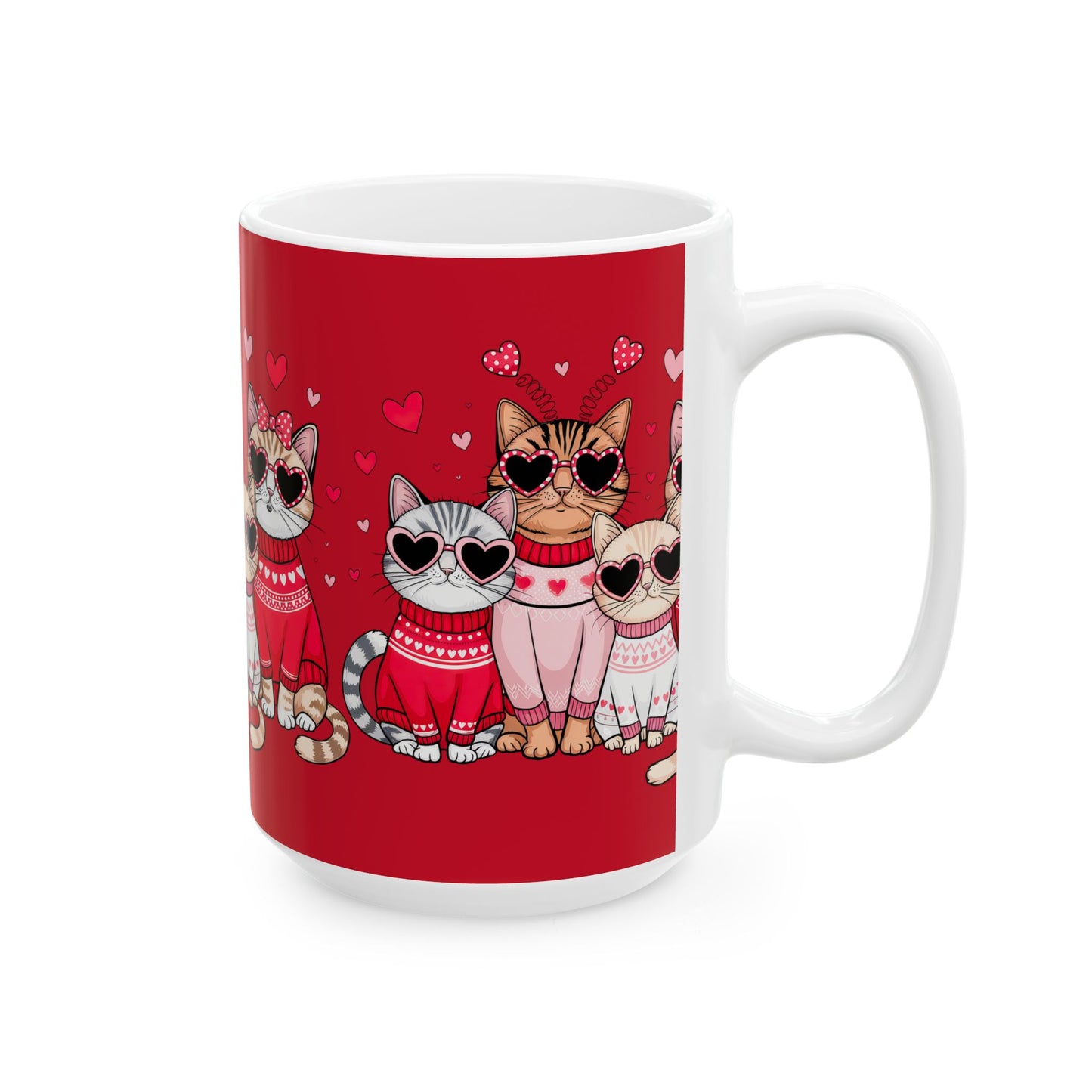Princess Grace Cute Cat Lovers Mug 11oz & 15oz Ceramic Coffee Cup for Valentine's Day & Cat Enthusiasts
