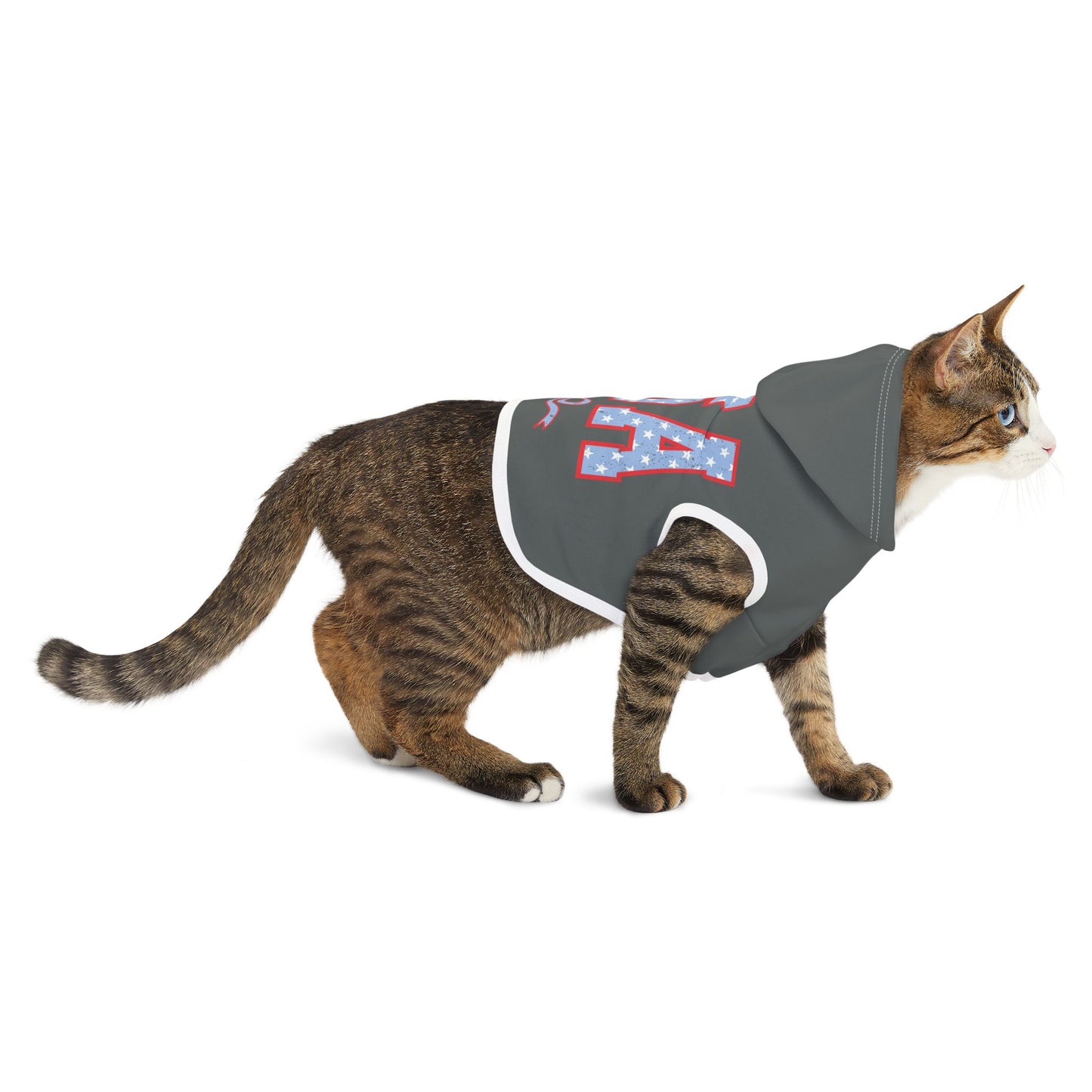 Princess Grace USA Stars & Stripes Pet Hoodie Stylish Dog Sweater for Festivals & Holidays