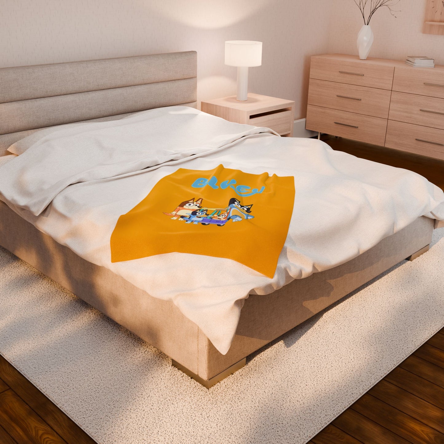 Princess Grace Cozy Bluey Velveteen Plush Blanket for Kids