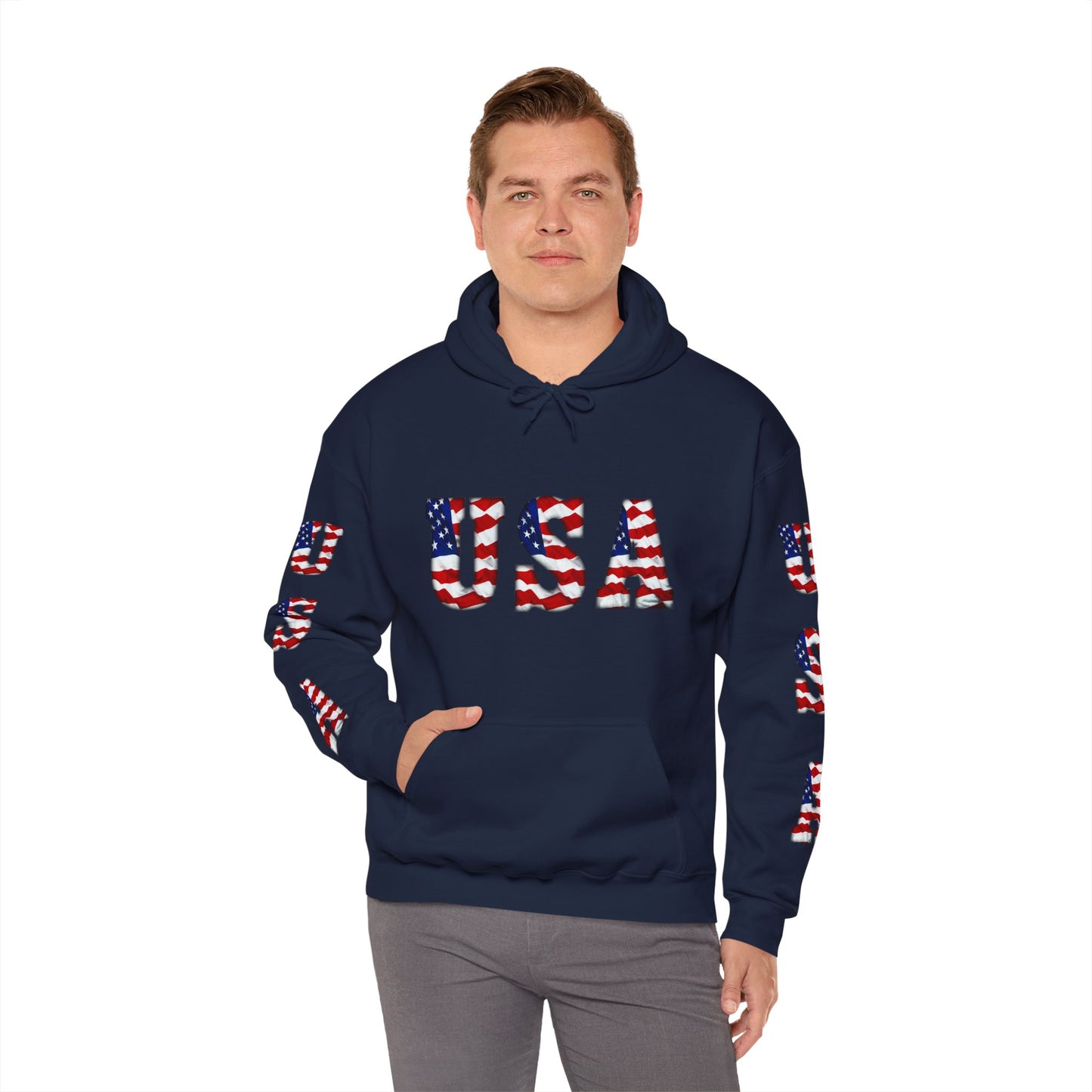 Princess Grace Patriotic USA Unisex Hooded Sweatshirt Heavy Blend for Comfort