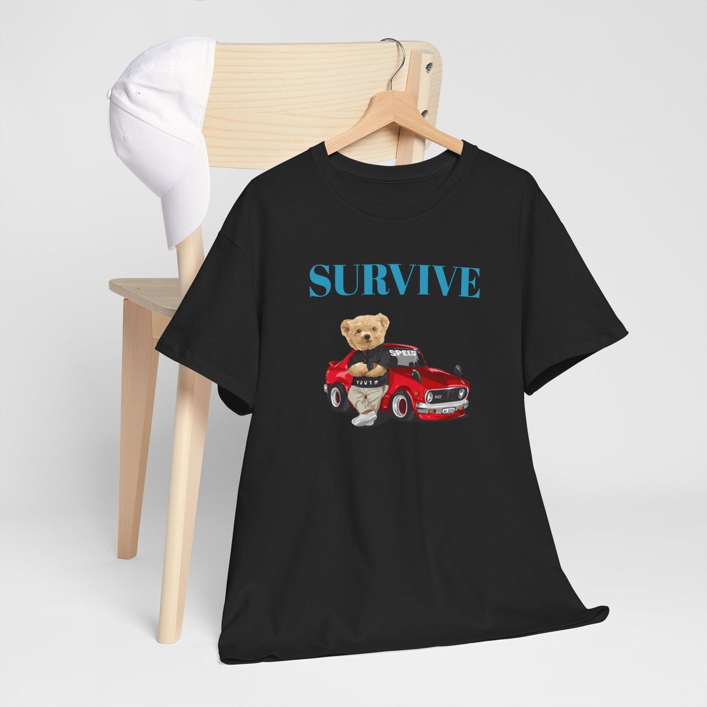 Princess Grace Survive Bear Graphic Unisex Heavy Cotton Tee