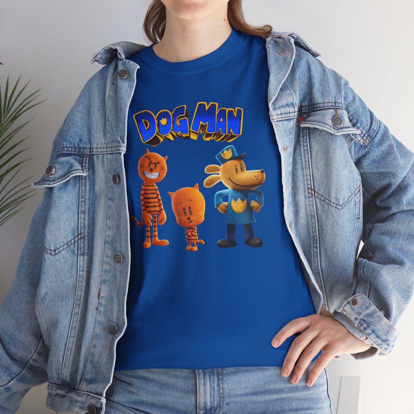 Princess Grace Dog Man Cartoon Unisex Heavy Cotton Tee Fun Graphic Tee for Kids and Fans