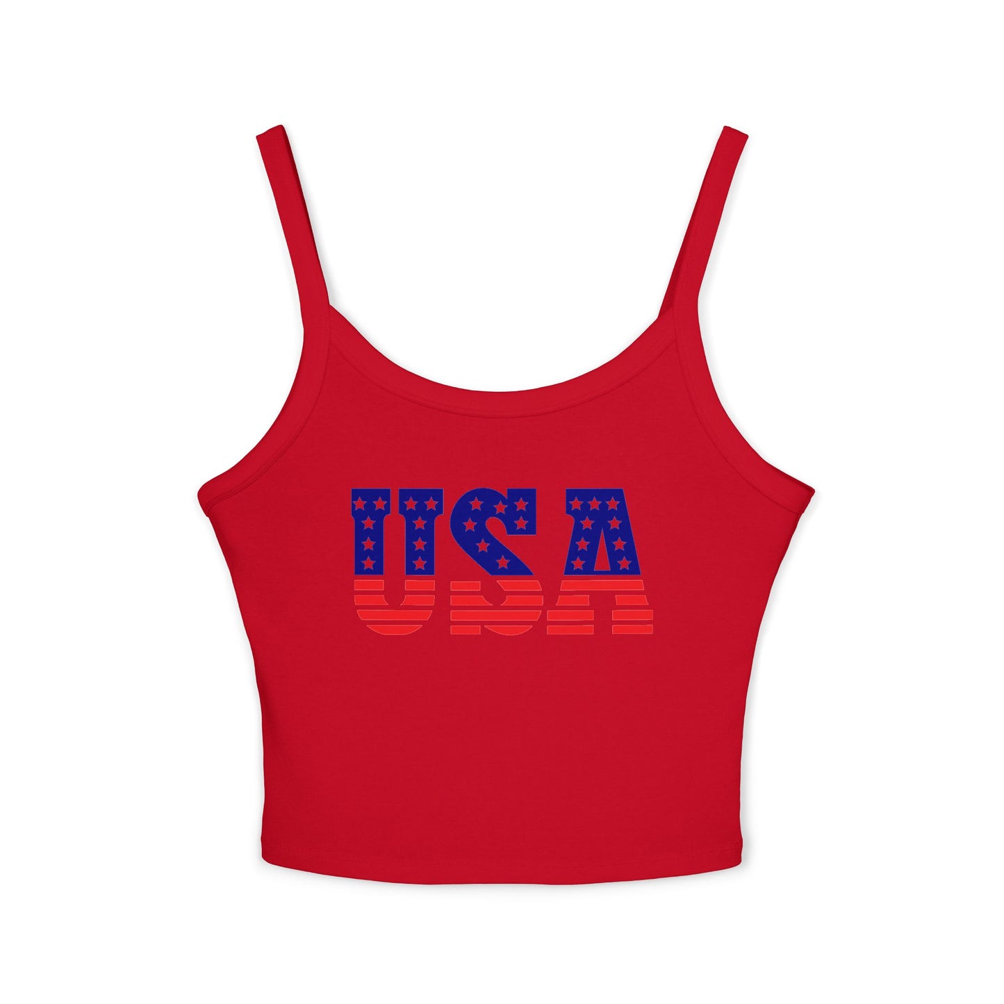 Princess Grace Stars & Stripes USA Women's Spaghetti Strap Tank Top