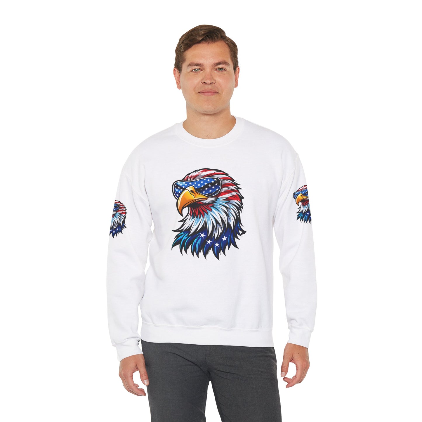 Princess Grace Patriotic Eagle Sweatshirt Unisex Heavy Blend Crewneck for Independence Day