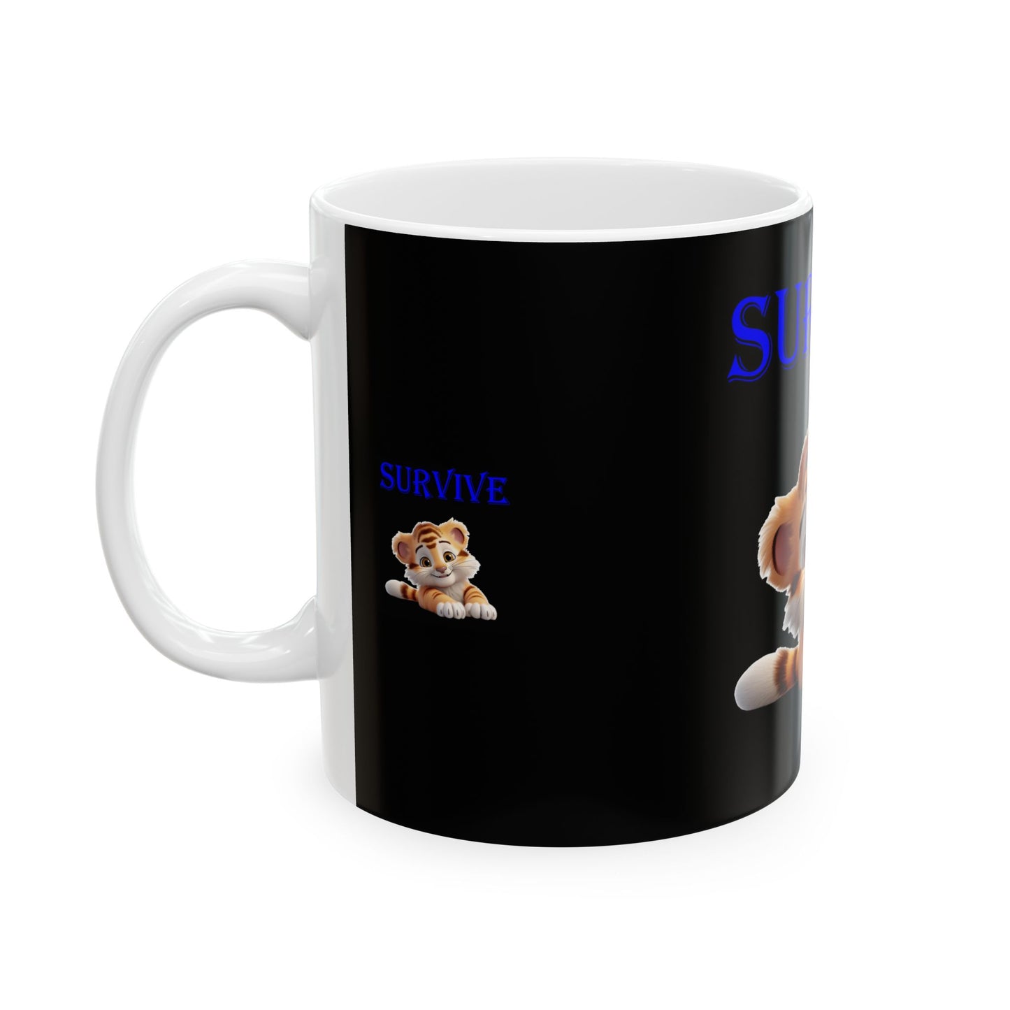 Princess Grace Survive Cute Tiger Survive Ceramic Mug Fun Animal Coffee Cup for Kids & Adults