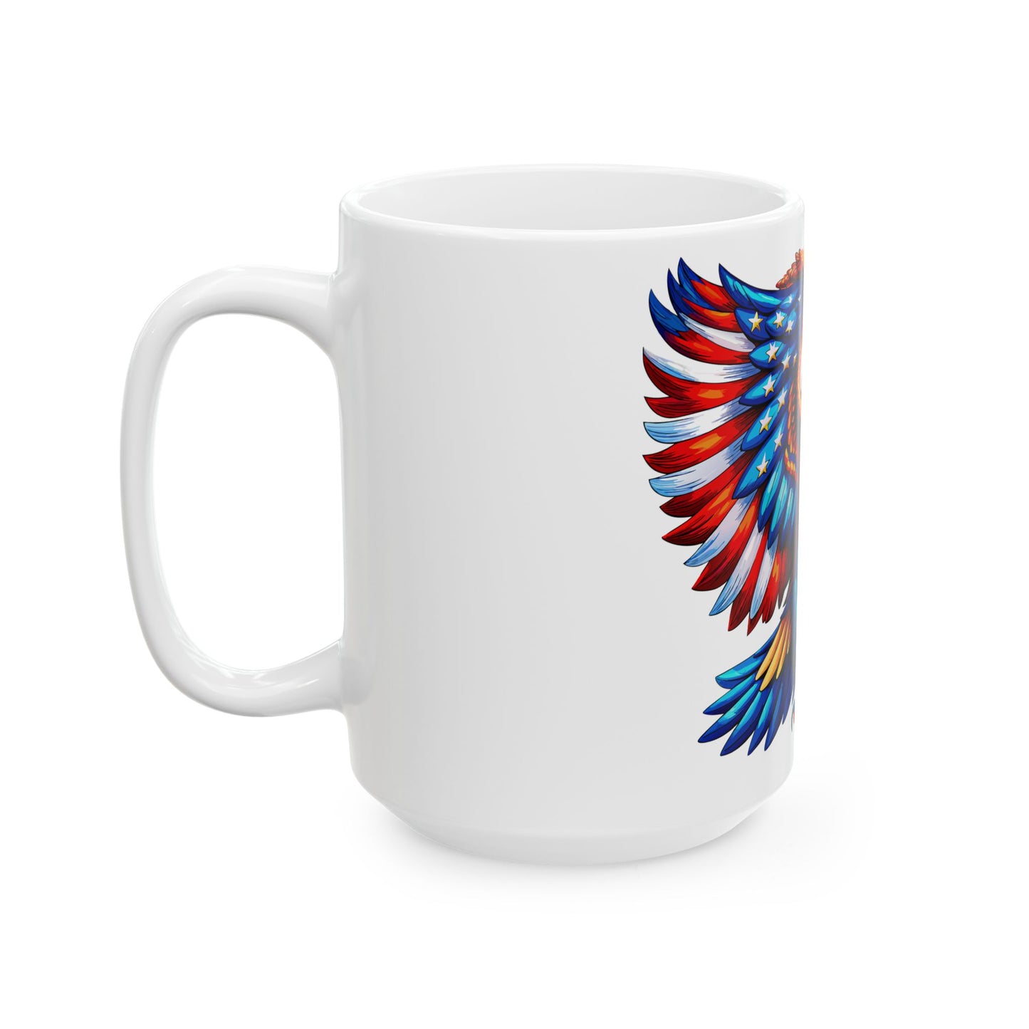 Princess Grace Patriotic Eagle Ceramic Mug 11oz & 15oz - Perfect for Independence Day & Everyday Use