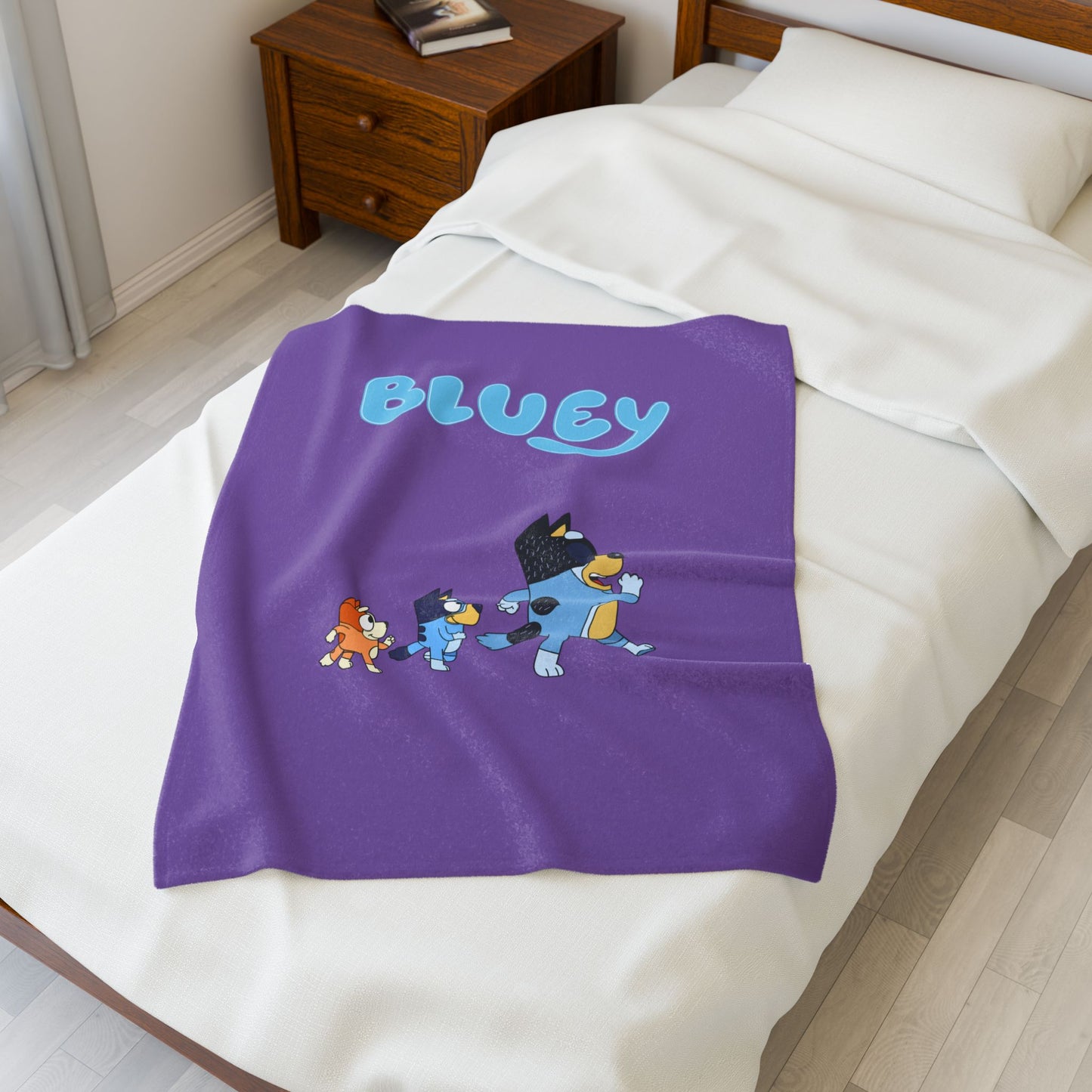 Princess Grace Bluey Velveteen Plush Blanket Cozy & Playful Kids Throw