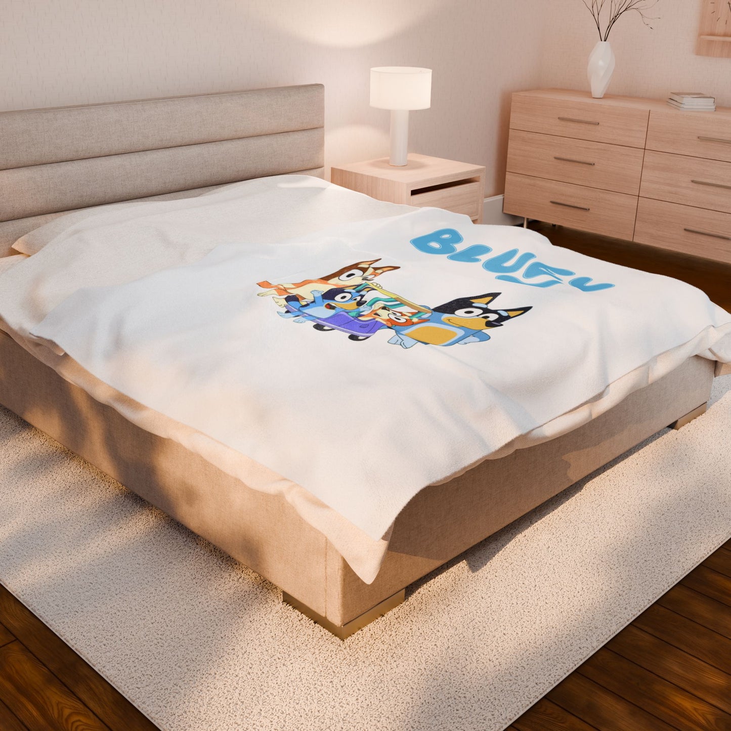 Princess Grace Bluey Family Velveteen Plush Blanket Soft Cozy Blanket for Kids