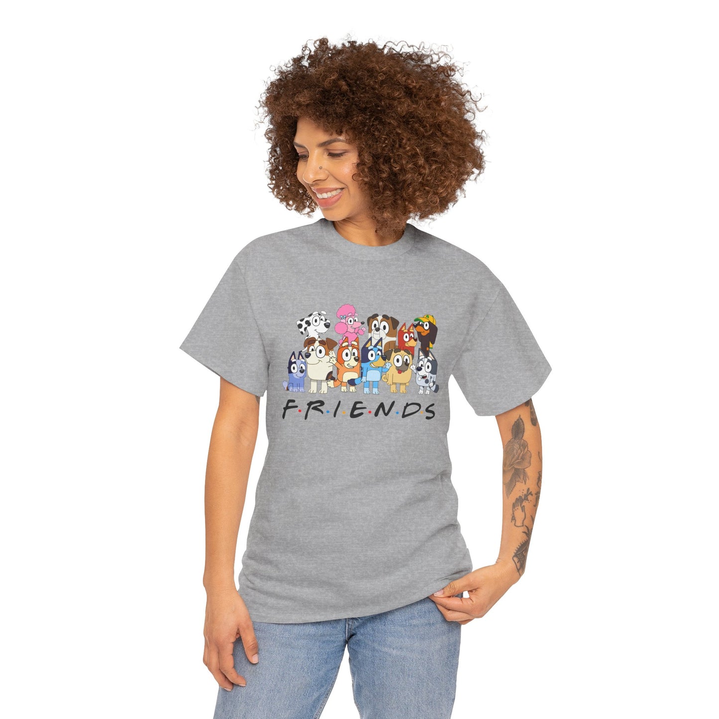 Princess Grace Bluey Friends Cartoon Unisex Heavy Cotton Tee Fun & Playful Design