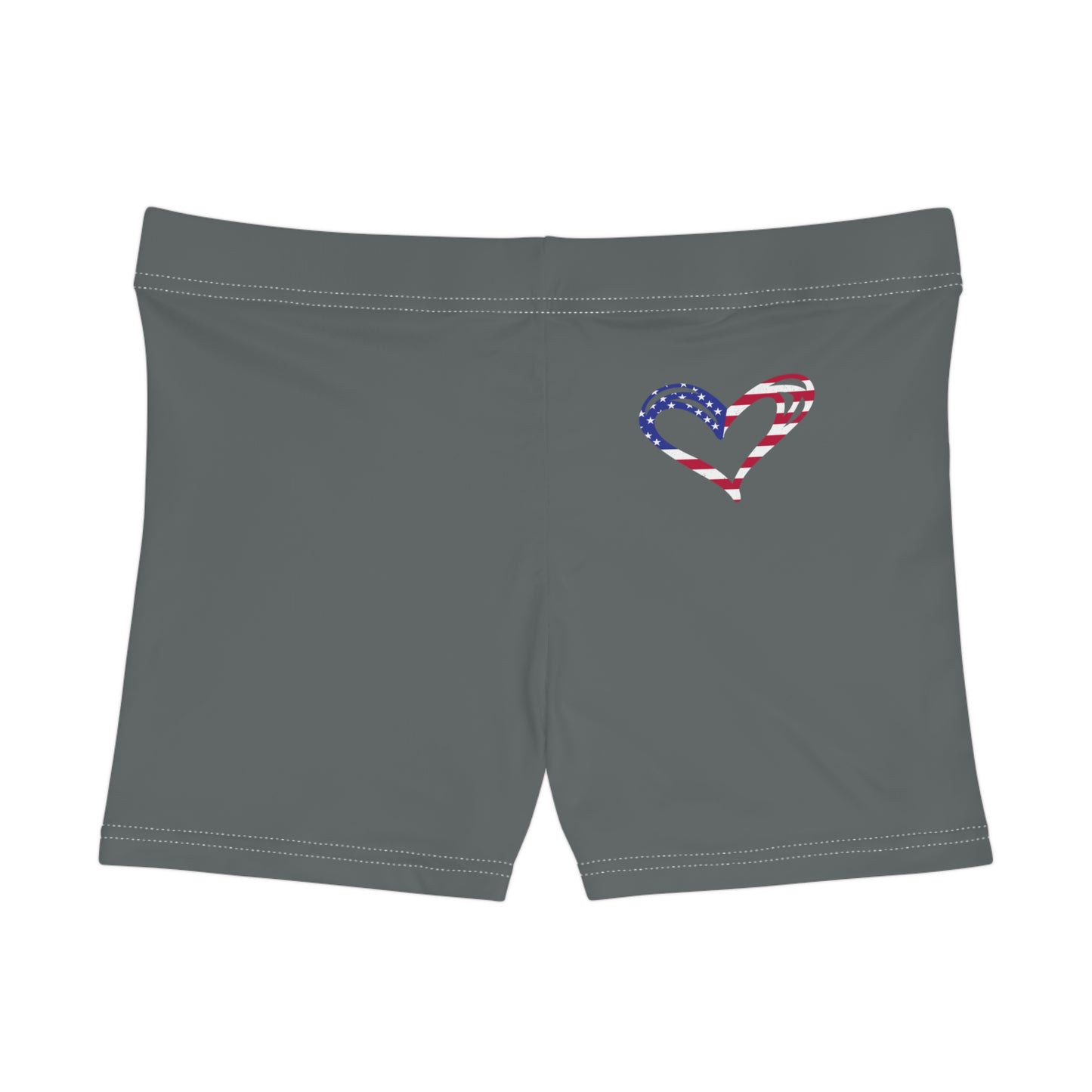 Princess Grace Patriotic Heart Women's Shorts for Summer Fun